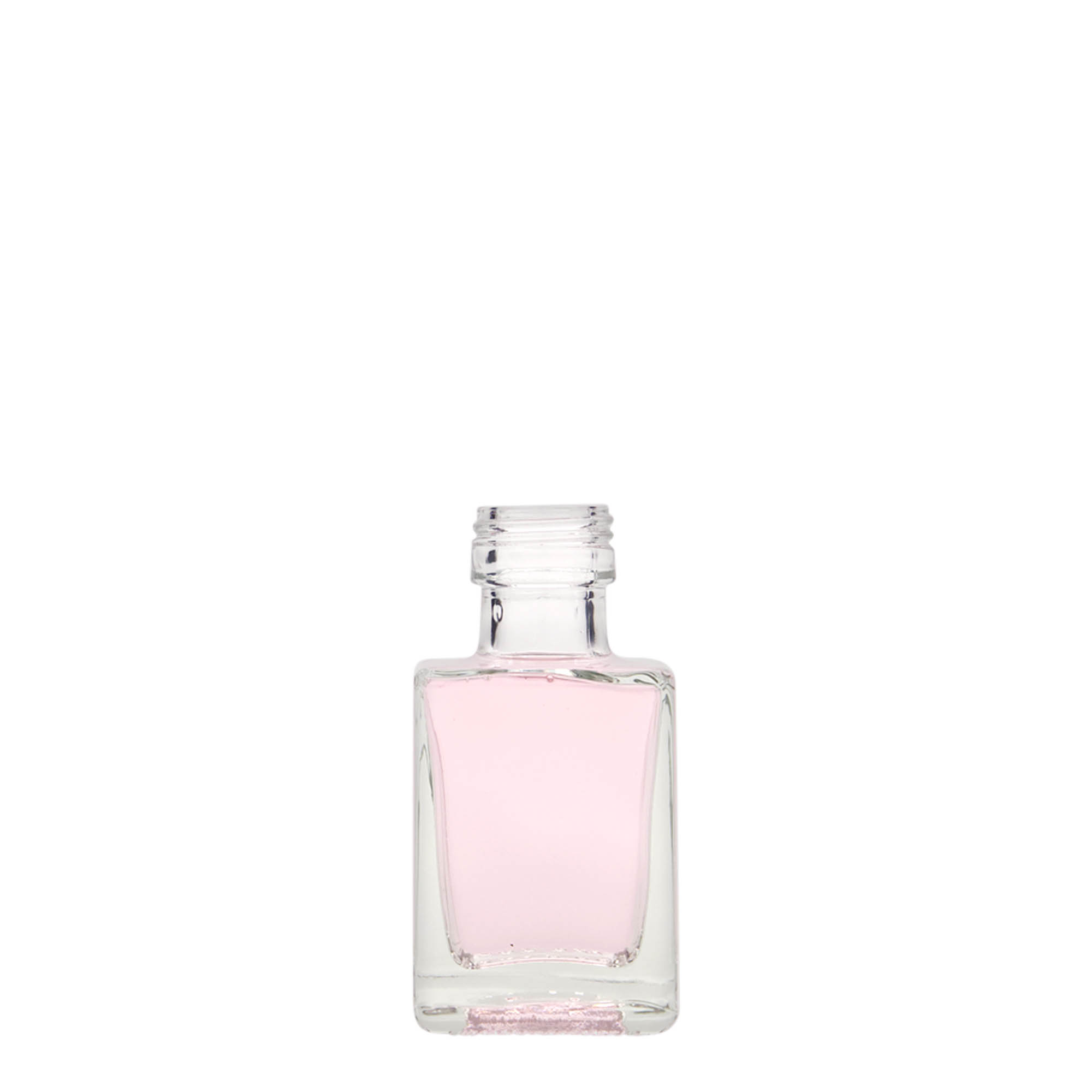 Γυάλινο μπουκάλι 'Cube' 50 ml, τετράγωνο, στόμιο: PP 24 Γυάλινο μπουκάλι 'Cube' 50 ml, τετράγωνο, στόμιο: PP 24