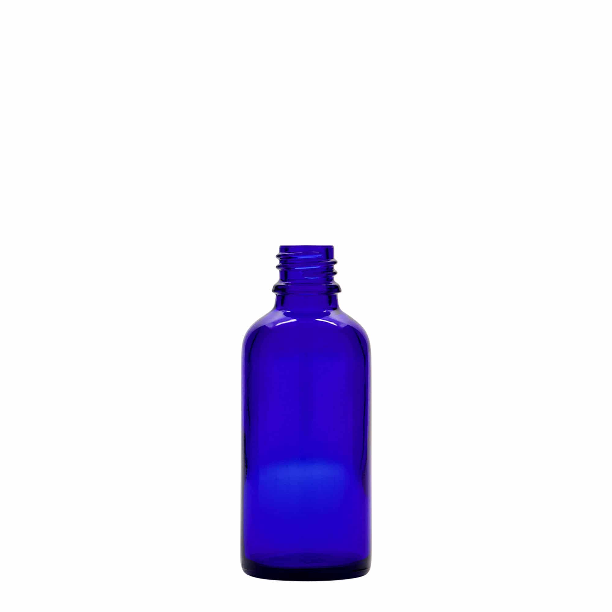 Μπουκάλι ψεκασμού φαρμάκου 50 ml, γυάλινο, μπλε ρουά, στόμιο: DIN 18