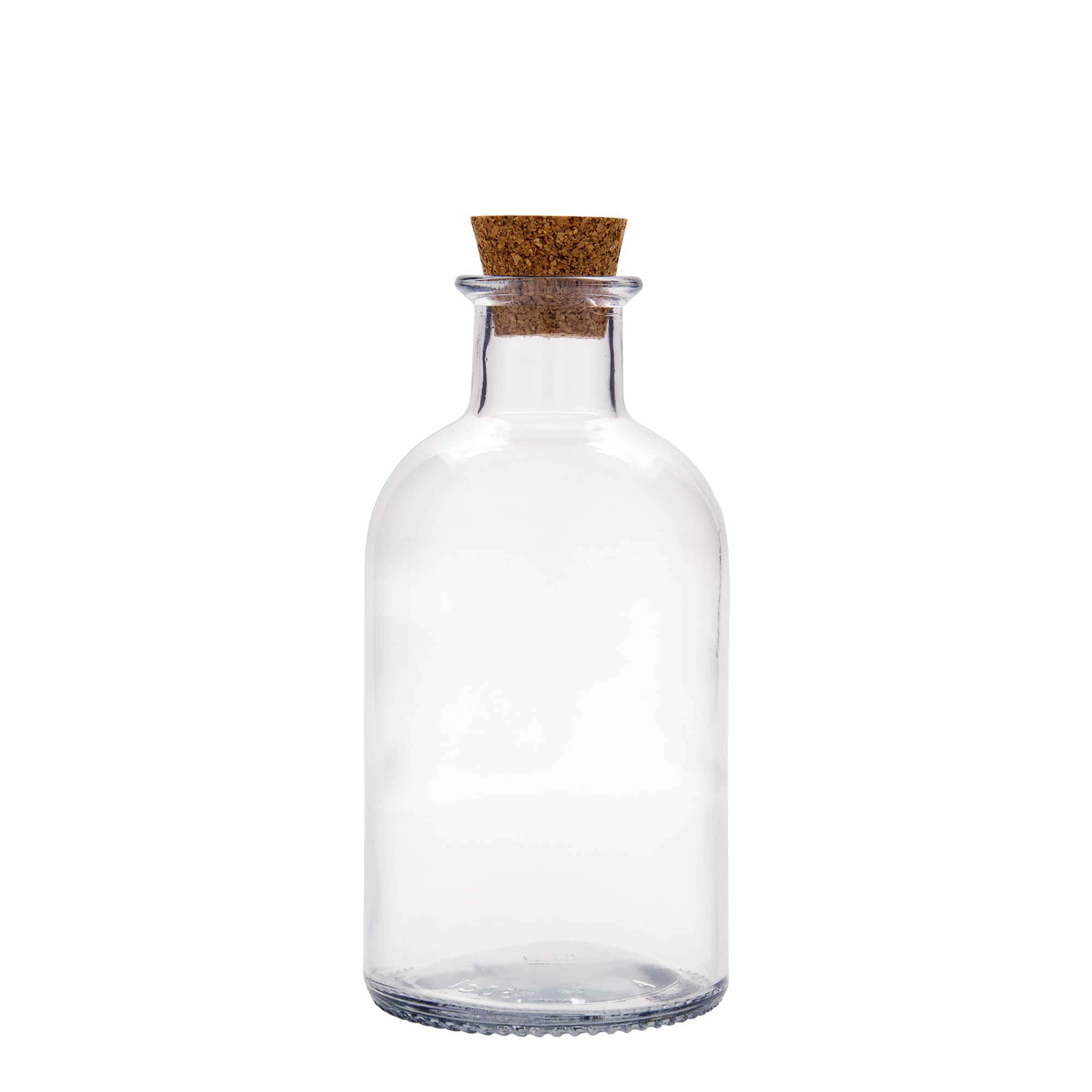 Γυάλινο μπουκάλι φαρμακείου 'Italia' 500 ml, στόμιο: φελλός