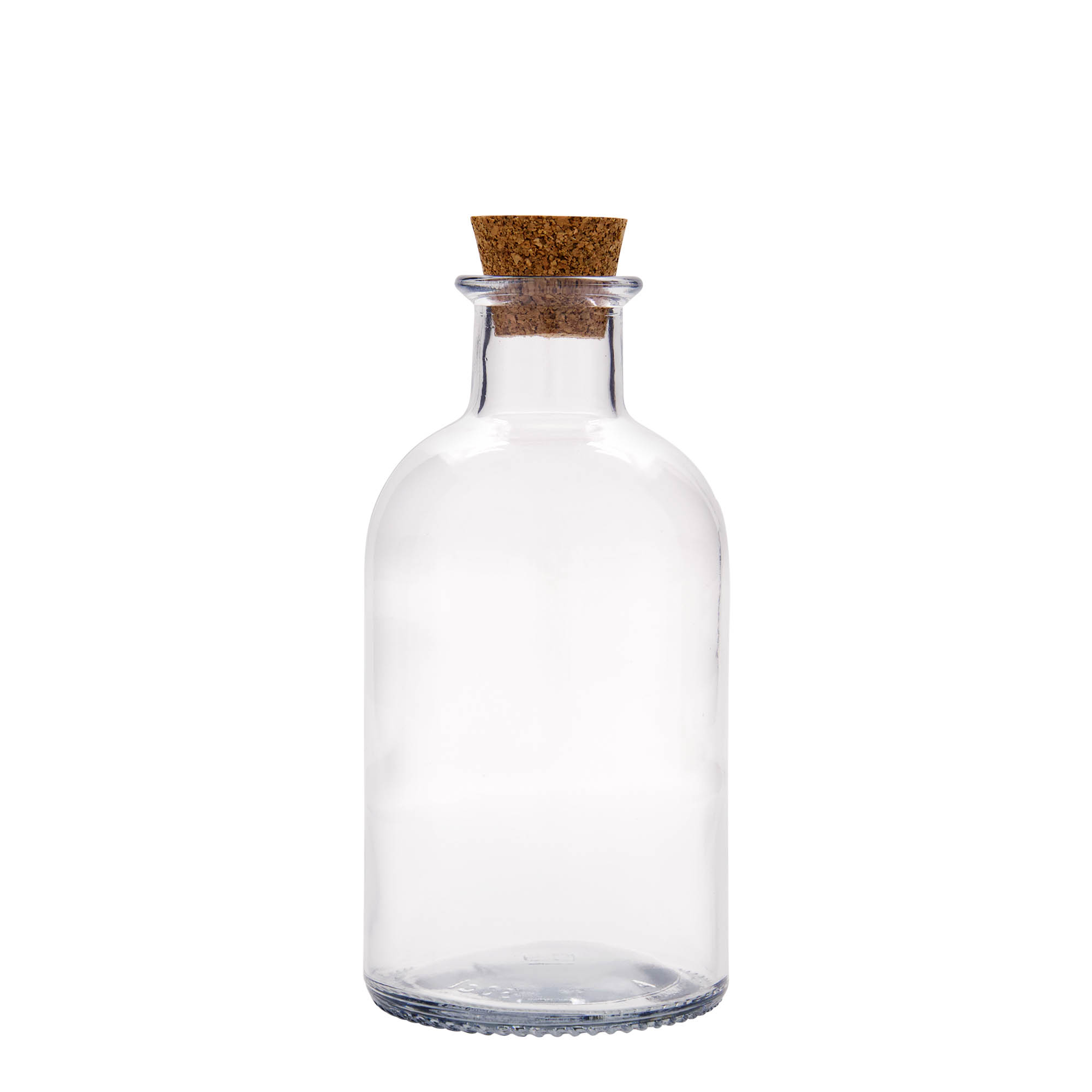 Γυάλινο μπουκάλι φαρμακείου 'Italia' 500 ml, στόμιο: φελλός