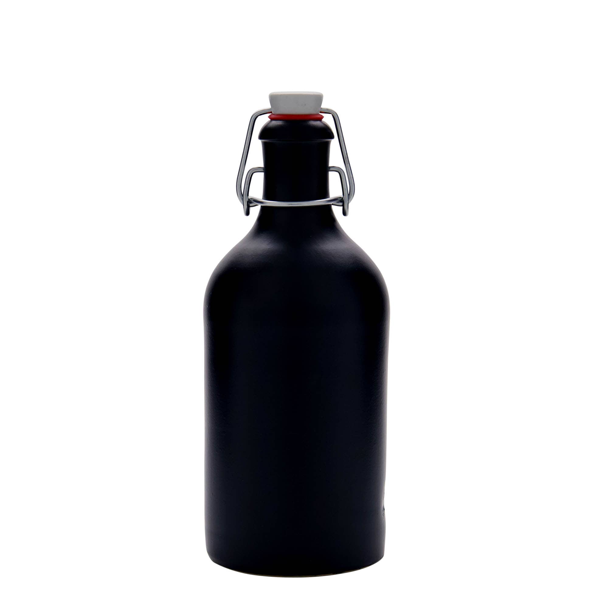 Κεραμικό μπουκάλι 500 ml, κεραμικό, μαύρο, στόμιο: φελλός