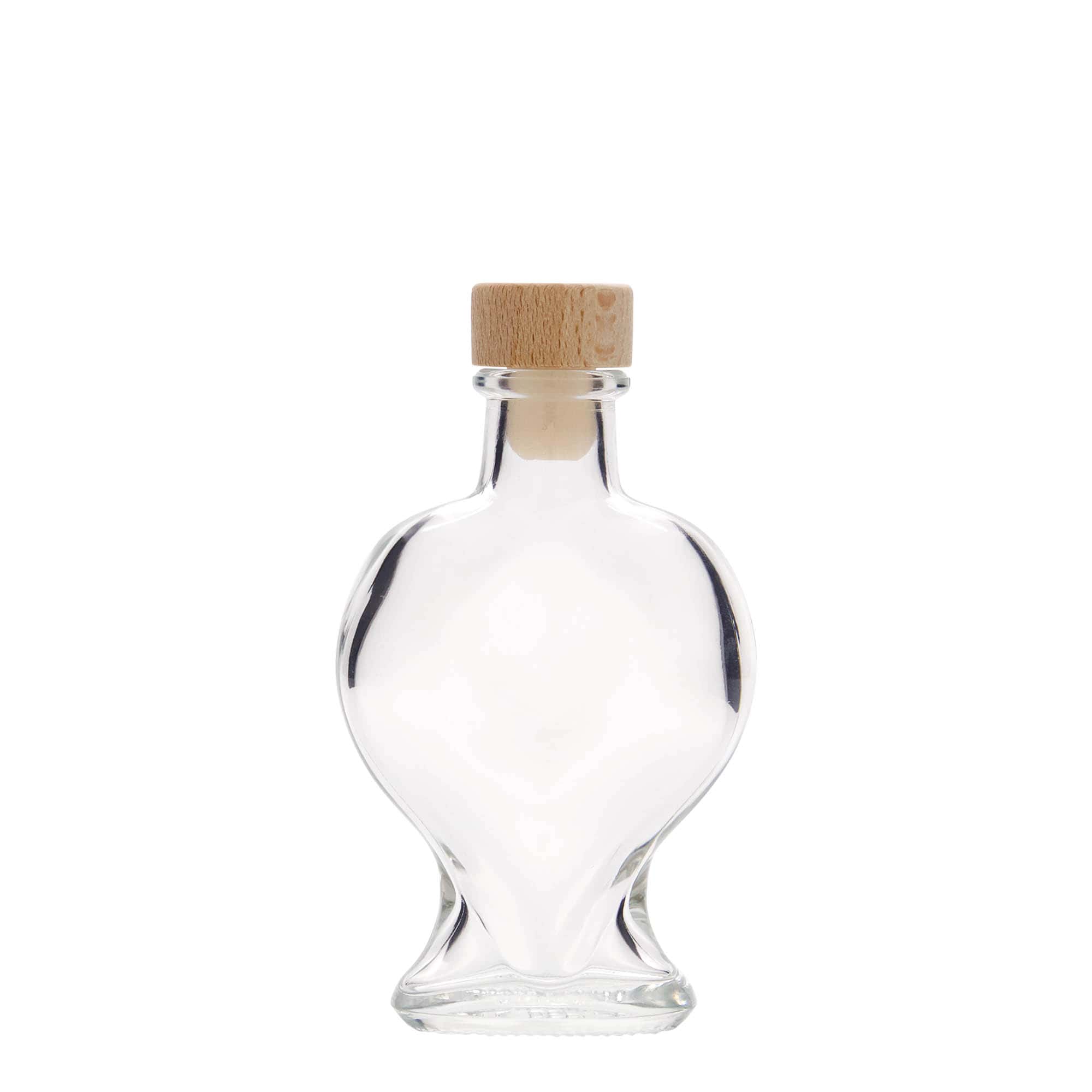 100 ml γυάλινο μπουκάλι 'Καρδιά', στόμιο: φελλός