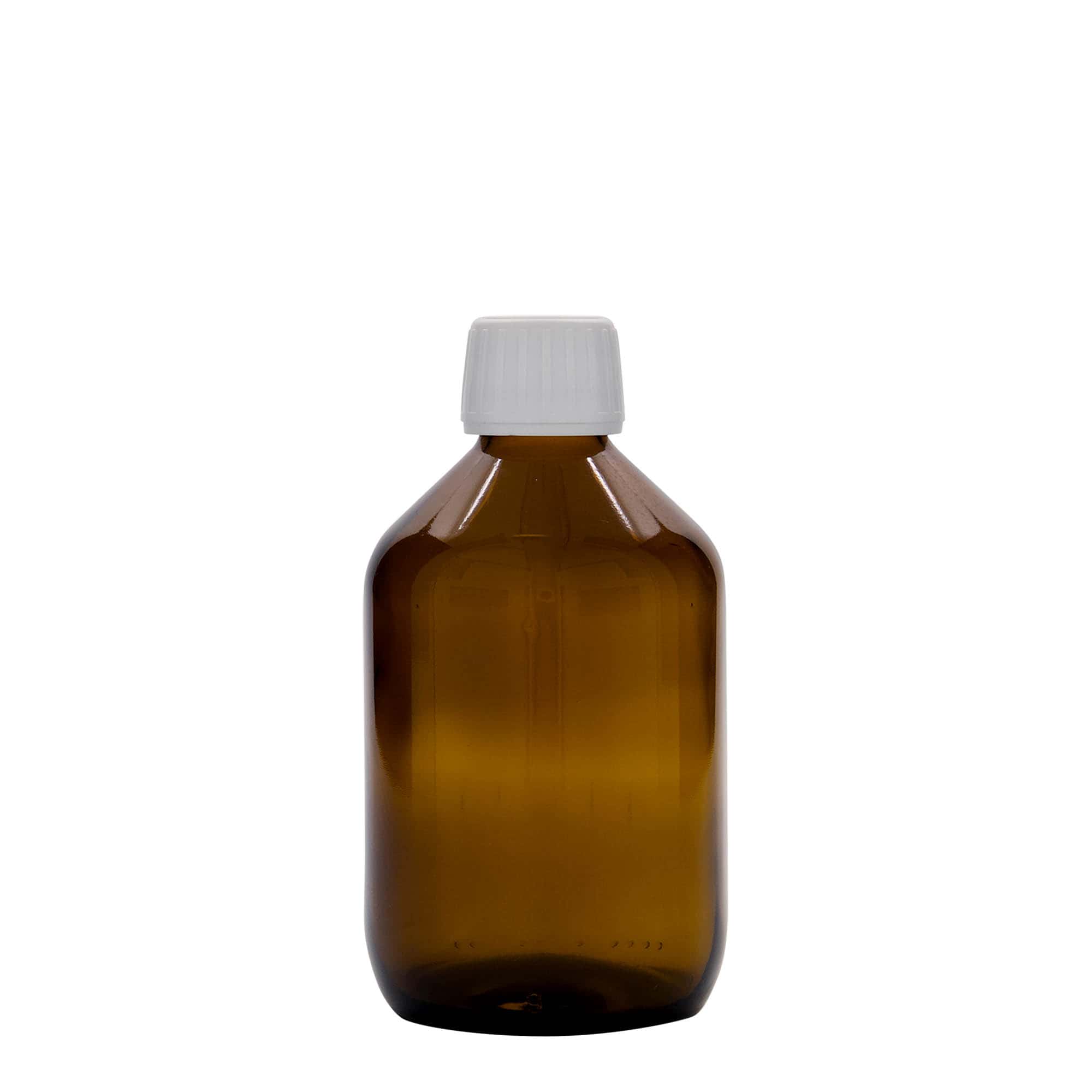 300 ml φιαλίδιο ιατρικής, καφέ, γυαλί, στόμιο: PP 28