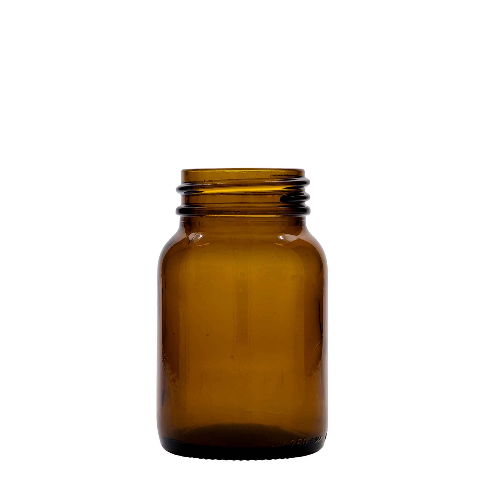 250 ml γυάλινο βάζο με φαρδύ λαιμό, καφέ, στόμιο: DIN 55