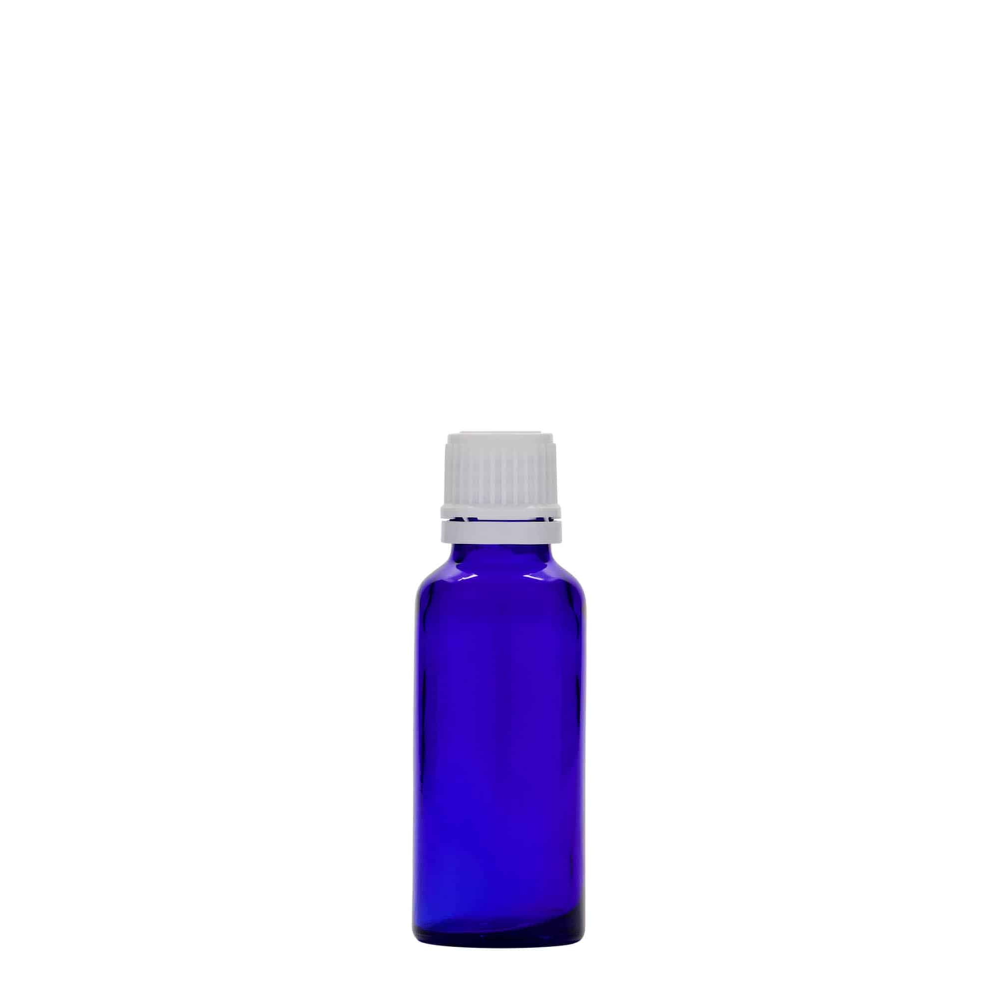 Μπουκάλι φαρμάκου 30 ml, γυάλινο, μπλε ρουά, στόμιο: DIN 18