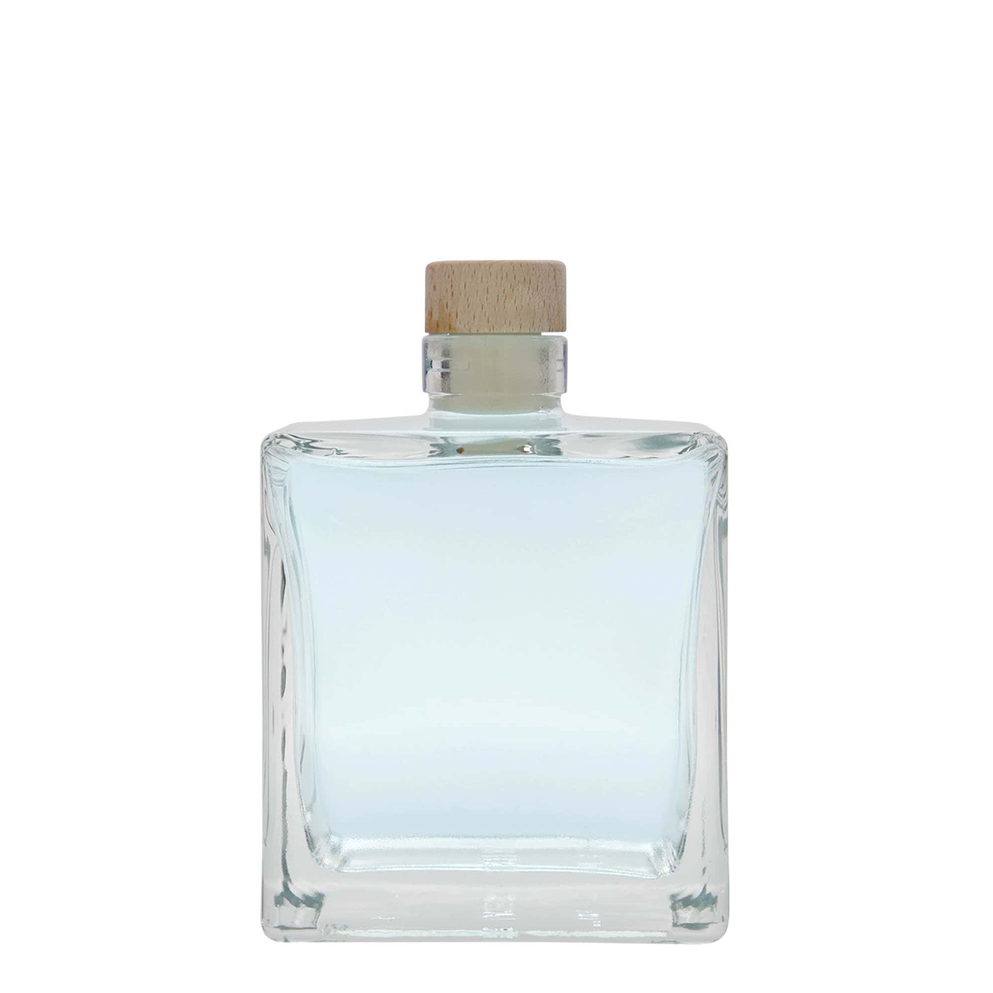 Γυάλινο μπουκάλι 'Cube' 500 ml, τετράγωνο, στόμιο: φελλός