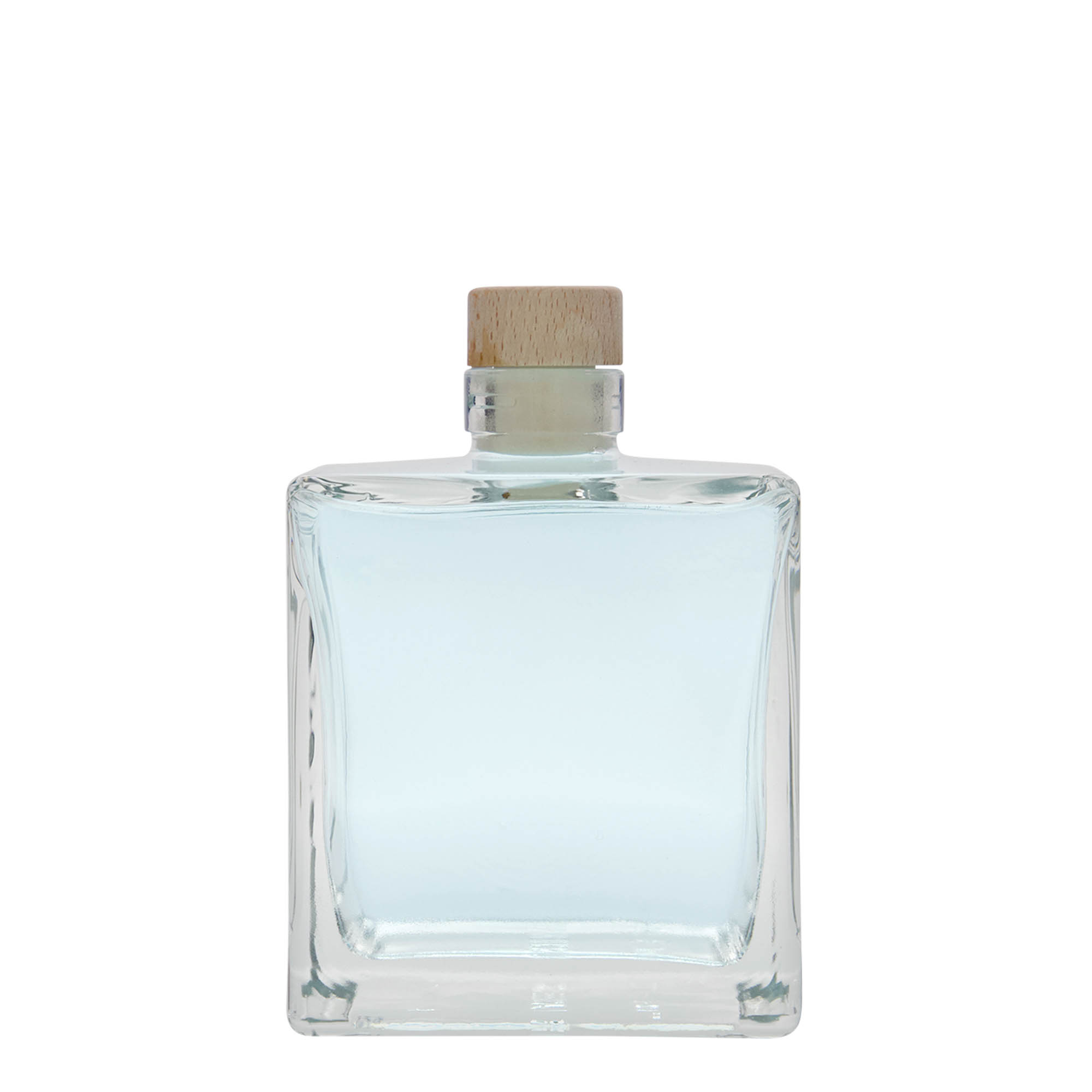 Γυάλινο μπουκάλι 'Cube' 500 ml, τετράγωνο, στόμιο: φελλός