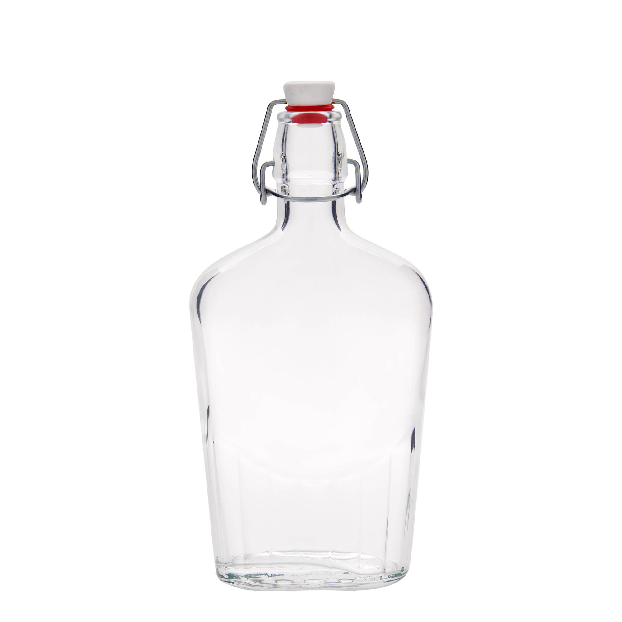 Γυάλινο μπουκάλι 'Fiaschetta' 500 ml, οβάλ, στόμιο: μηχανικό πώμα