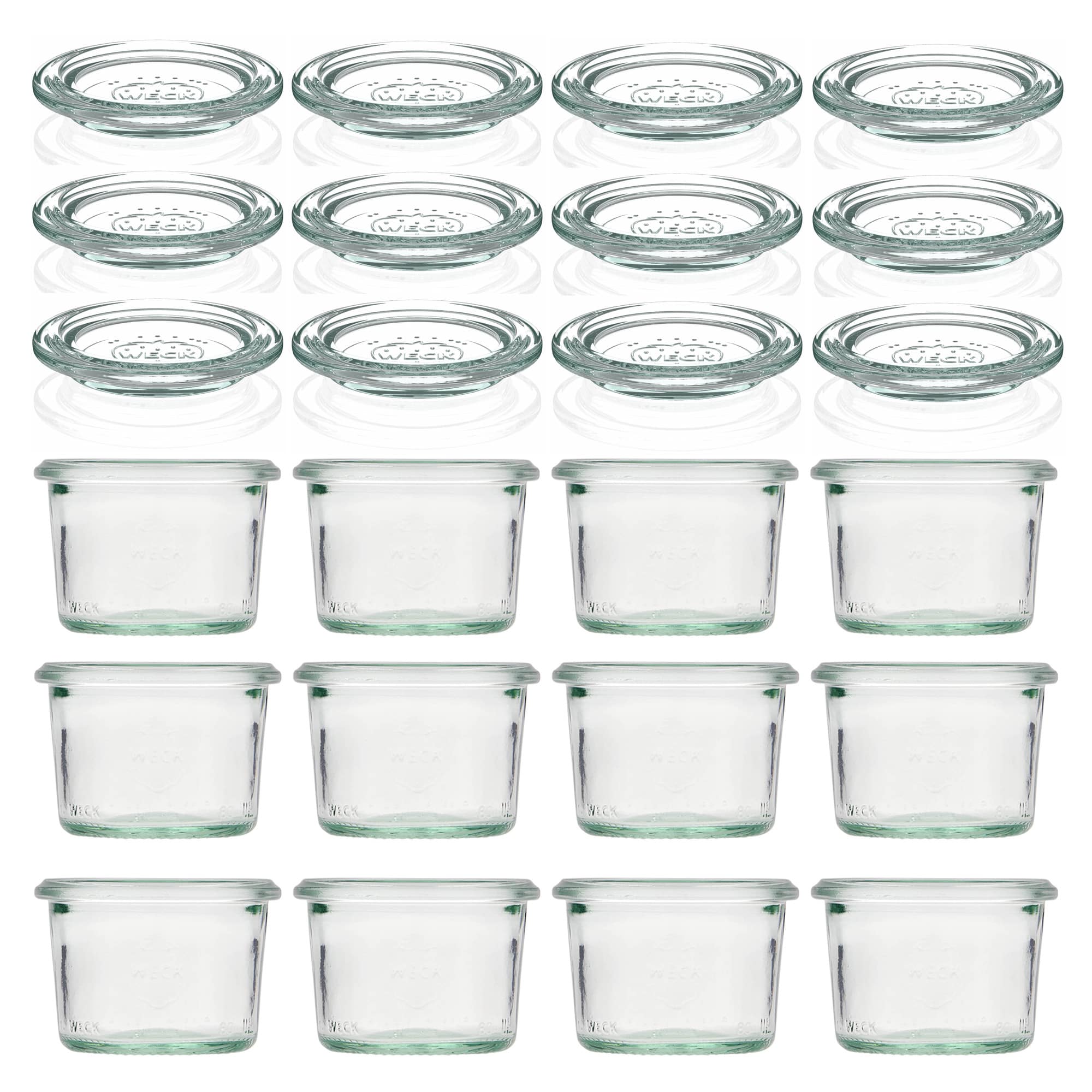 12x Κυλινδρικό βάζο WECK 80 ml με γυάλινο καπάκι RR 60