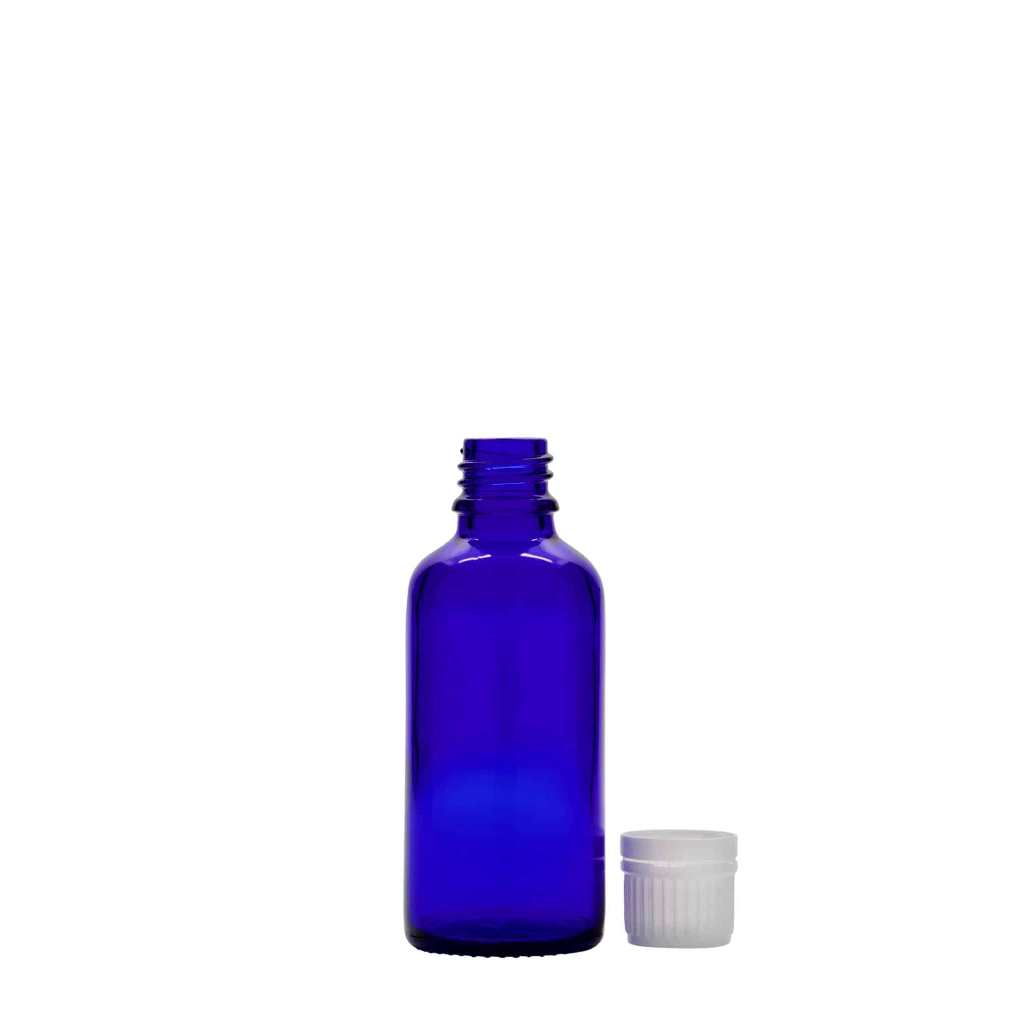 Μπουκάλι φαρμάκου 50 ml, γυάλινο, μπλε ρουά, στόμιο: DIN 18