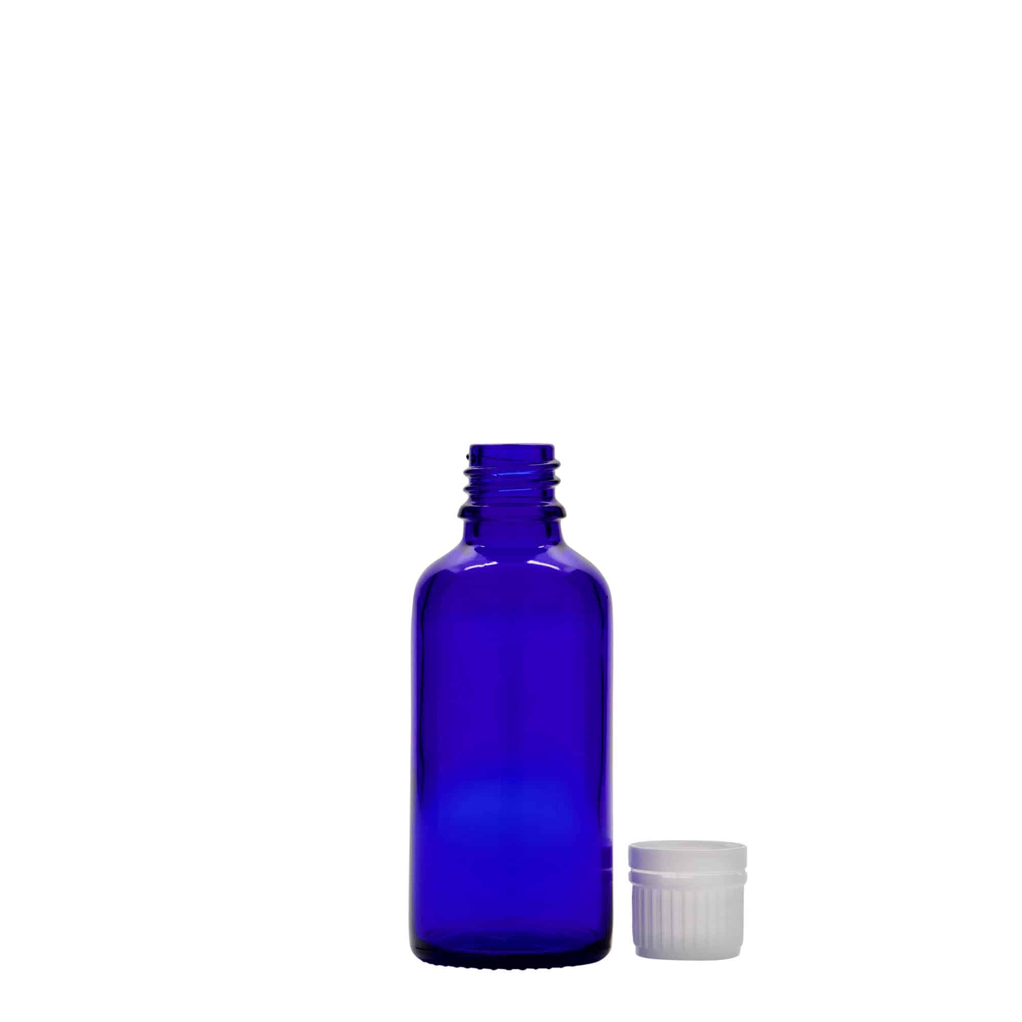 50 ml φιαλίδιο φαρμάκου, γυαλί, βασιλικό μπλε, στόμιο: DIN 18