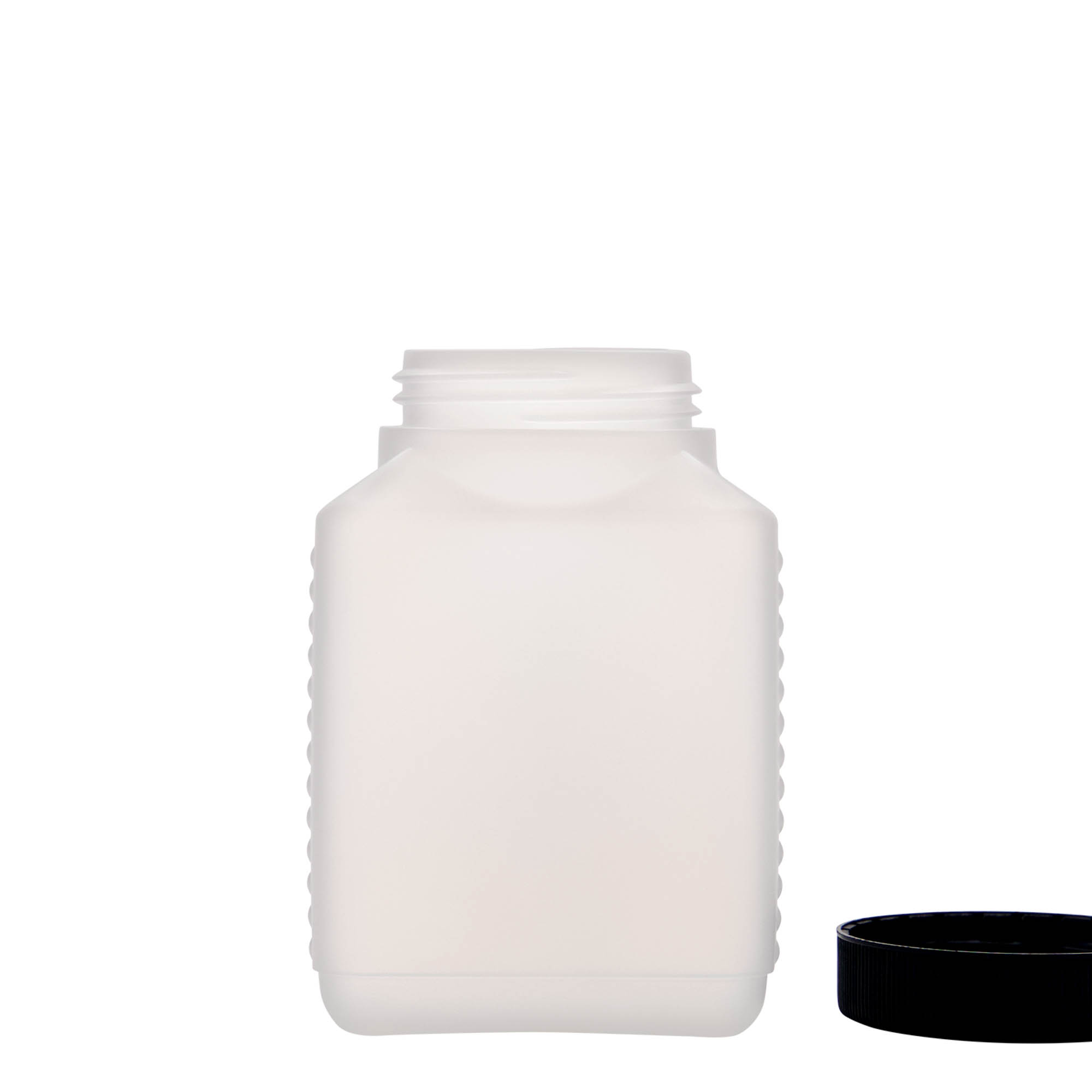 Μπουκάλι με φαρδύ λαιμό 500 ml, ορθογώνιο, πλαστικό HDPE, φυσικό χρώμα, στόμιο: DIN 60 EPE