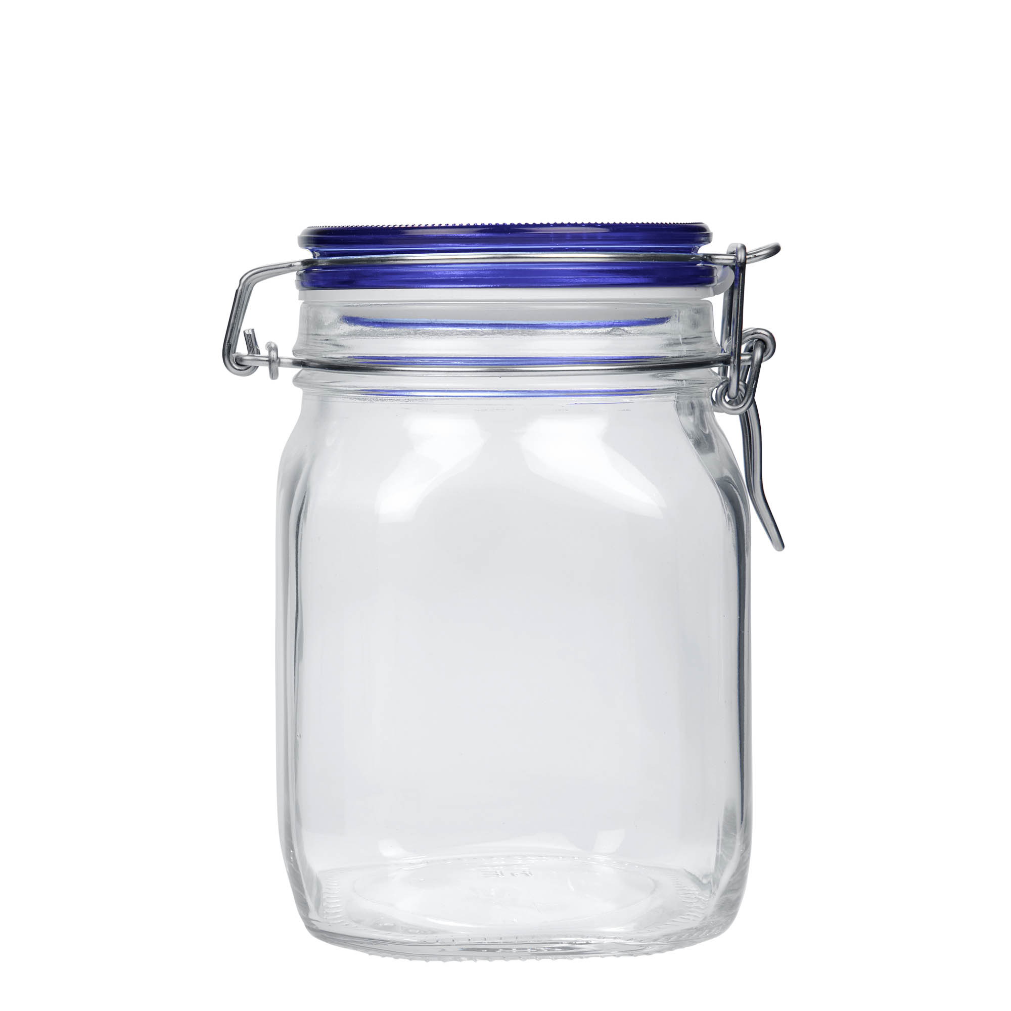 Βάζο με καπάκι με κλιπ 'Fido' Blue Top 1.000 ml, τετράγωνο, στόμιο: καπάκι με κλιπ Βάζο με καπάκι με κλιπ 'Fido' Blue Top 1.000 ml, τετράγωνο, στόμιο: καπάκι με κλιπ