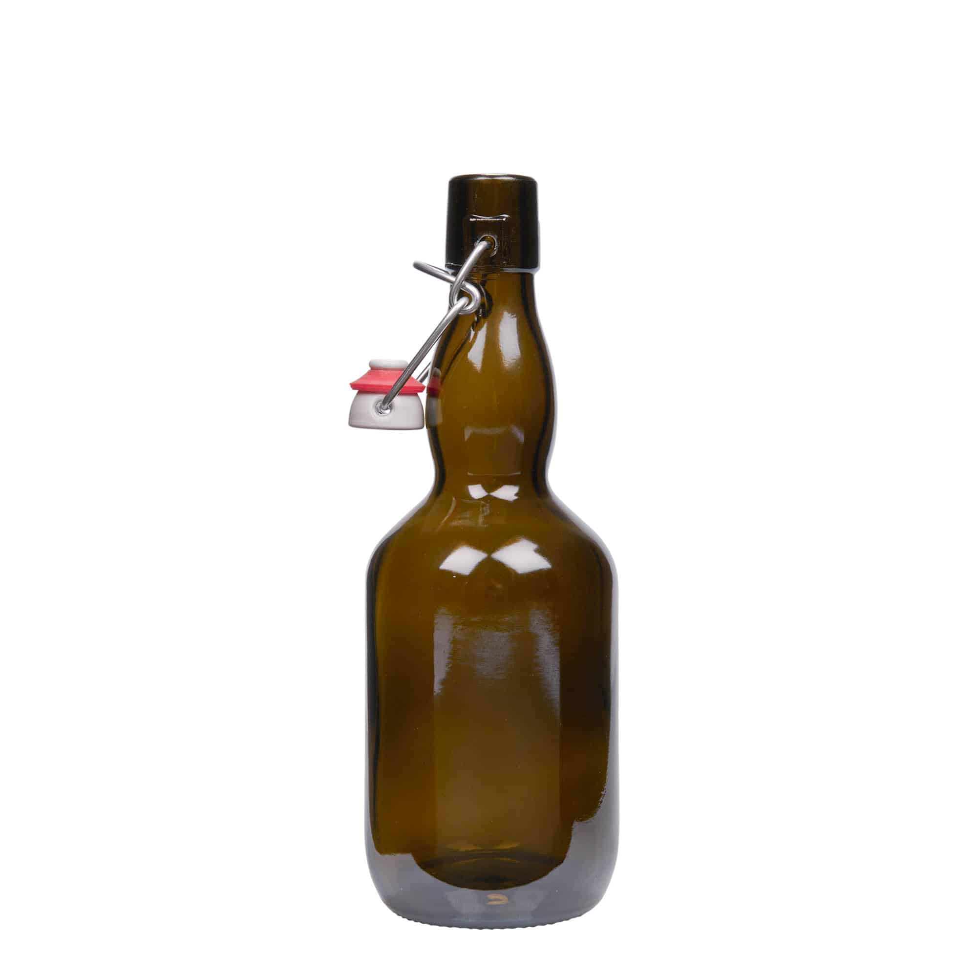 Μπουκάλι μπύρας με φαρδύ λαιμό 500 ml, γυάλινο, πράσινο αντικέ, στόμιο: μηχανικό πώμα