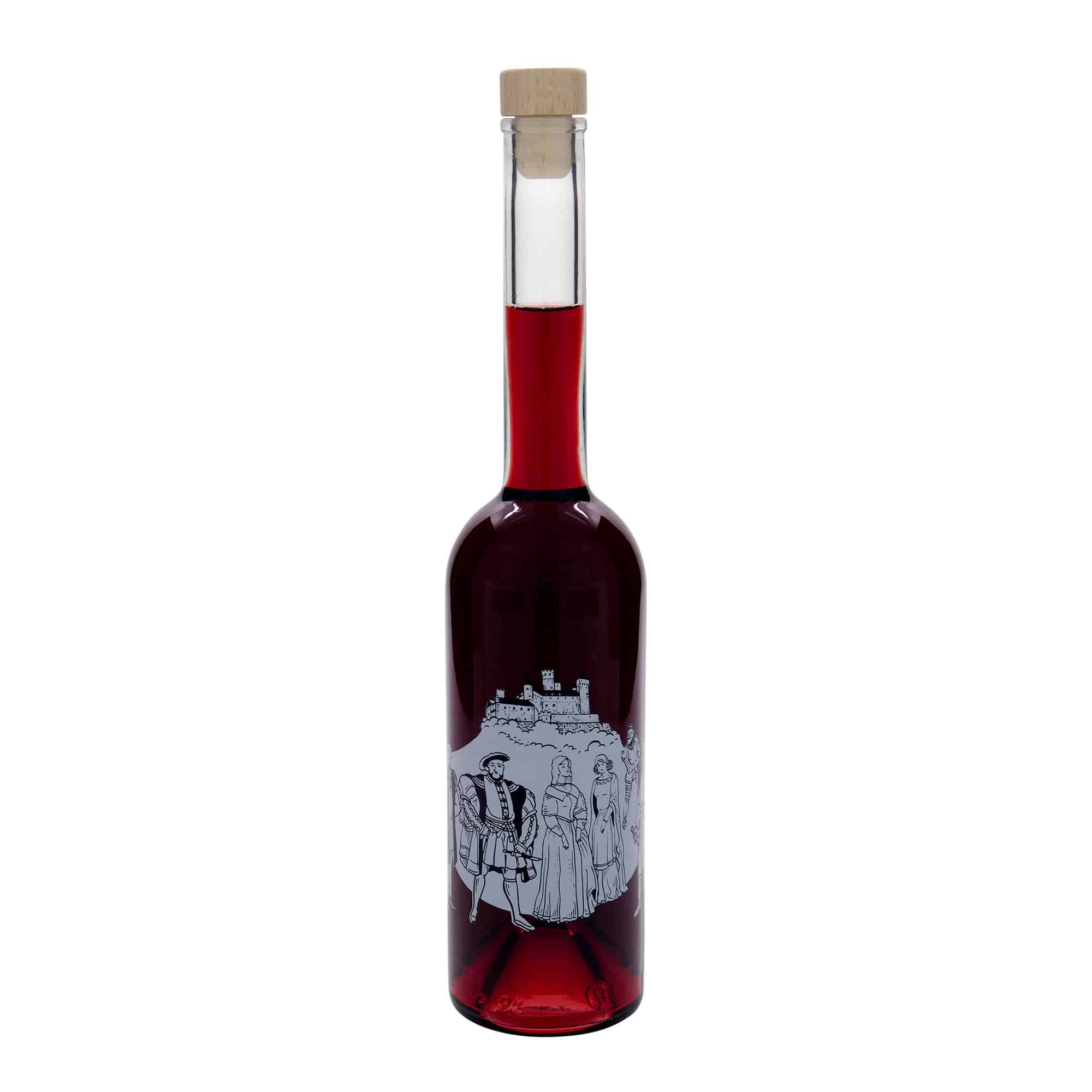 500 ml γυάλινο μπουκάλι 'Όπερα', θέμα: Μεσαίωνας, στόμιο: φελλός