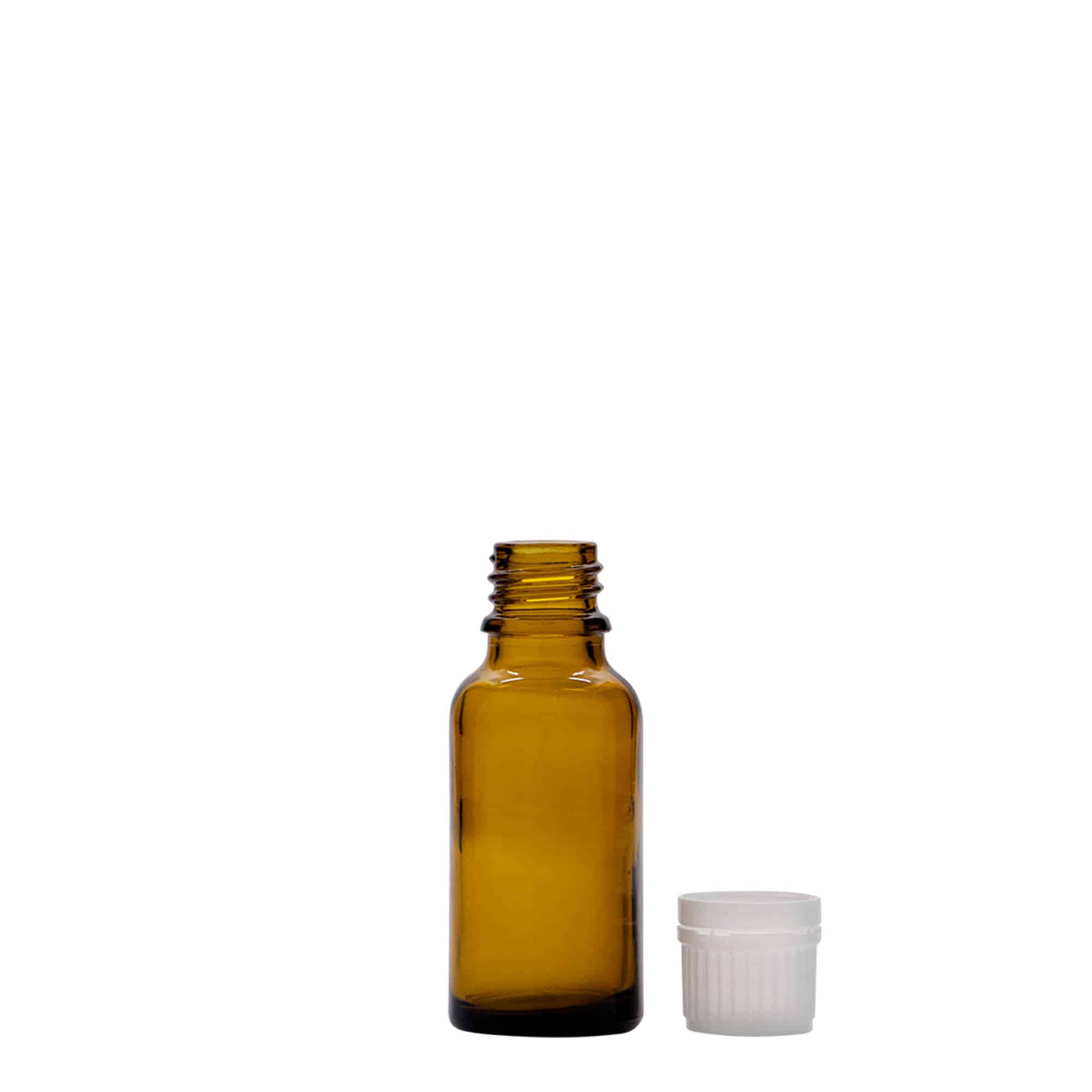 20 ml φαρμακευτικό μπουκάλι, καφέ γυαλί, στόμιο: DIN 18