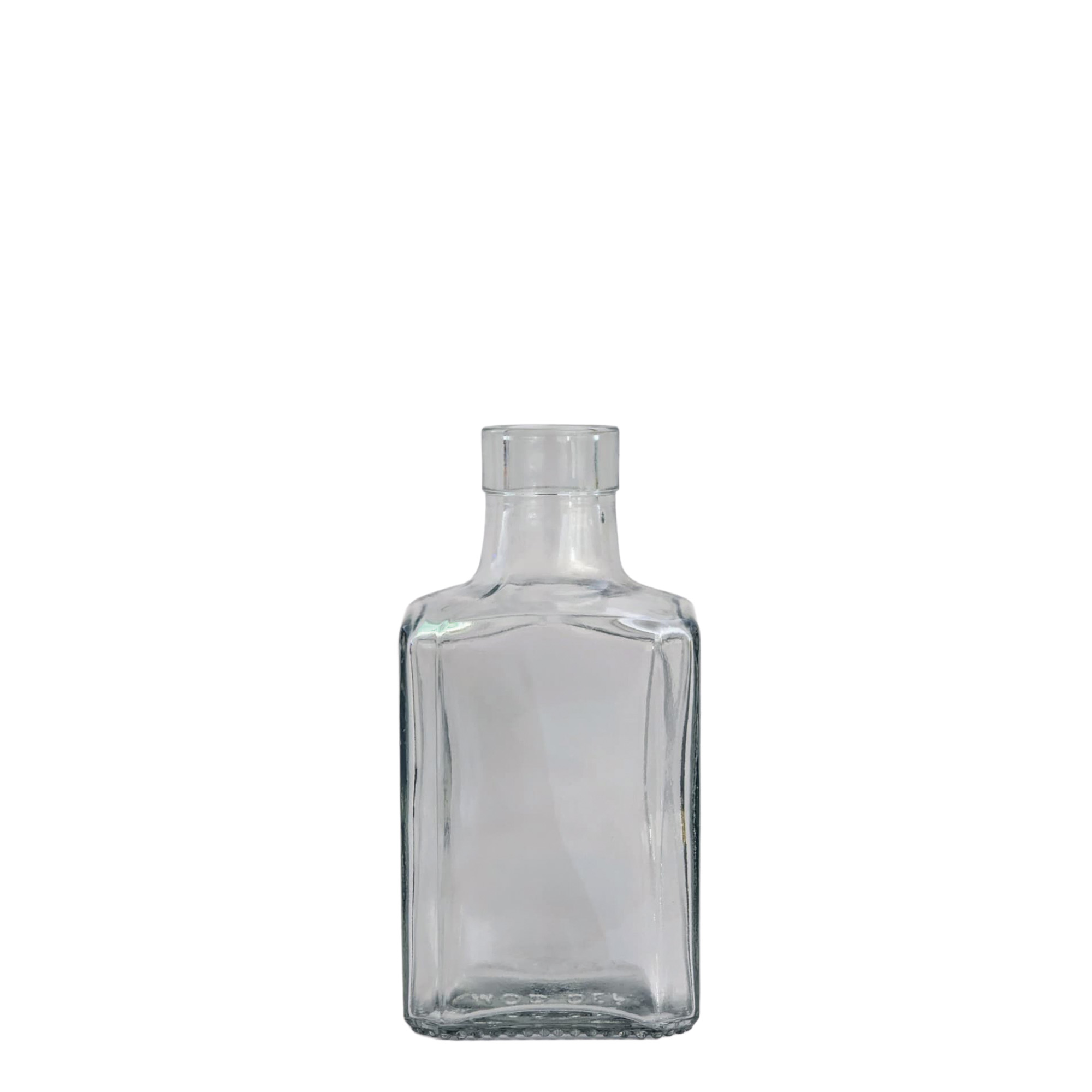 250 ml γυάλινο μπουκάλι 'Decanter Quadro Oberband', τετράγωνο, στόμιο: φελλός