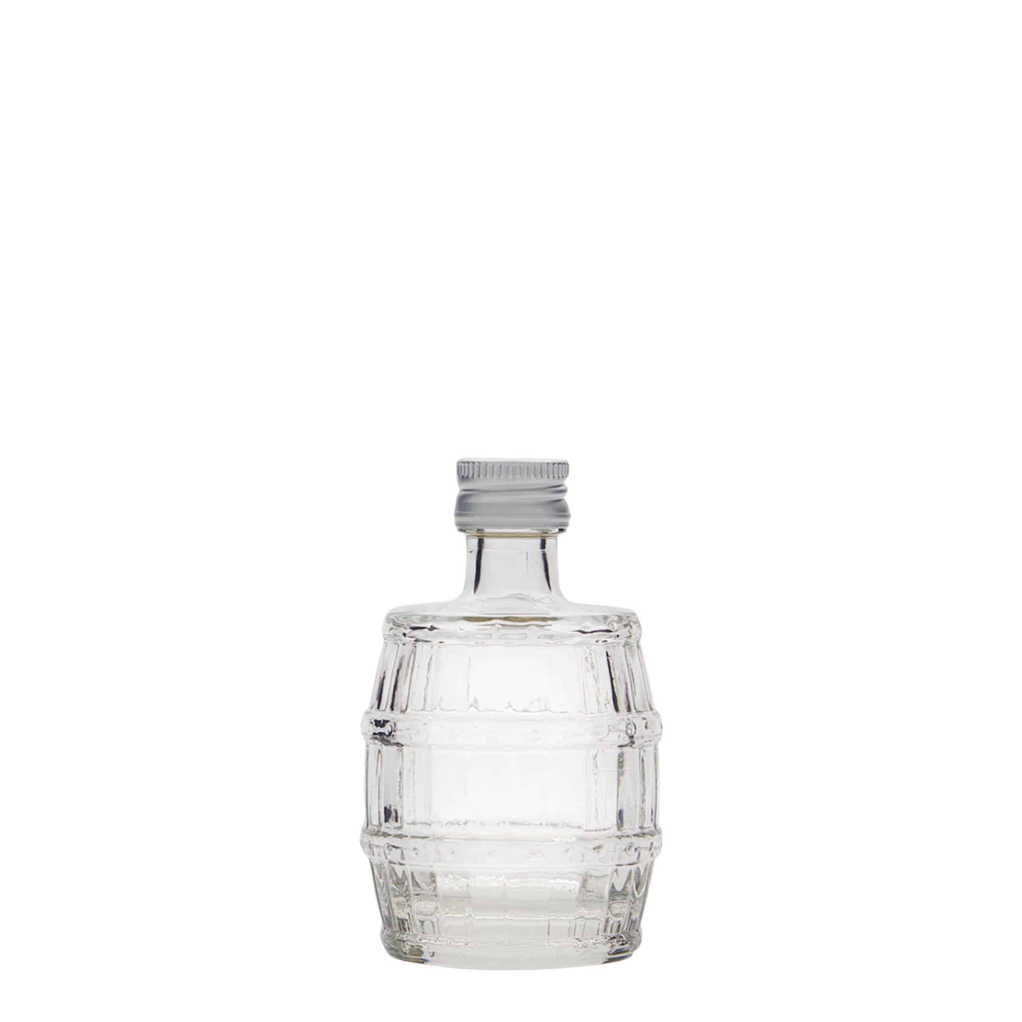 Γυάλινο μπουκάλι 'Βαρέλι' 50 ml, στόμιο: PP 18