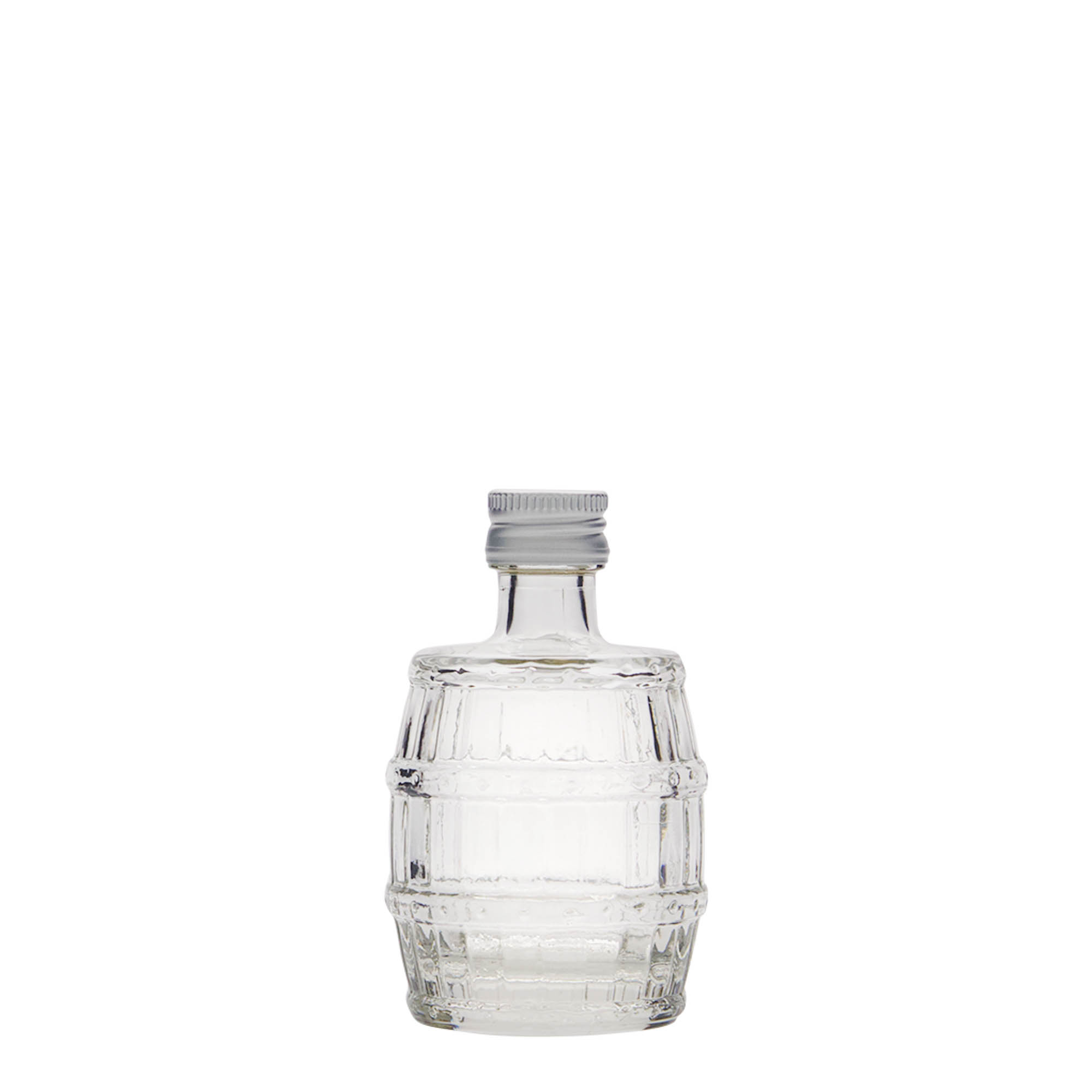 Γυάλινο μπουκάλι 'Βαρέλι' 50 ml, στόμιο: PP 18