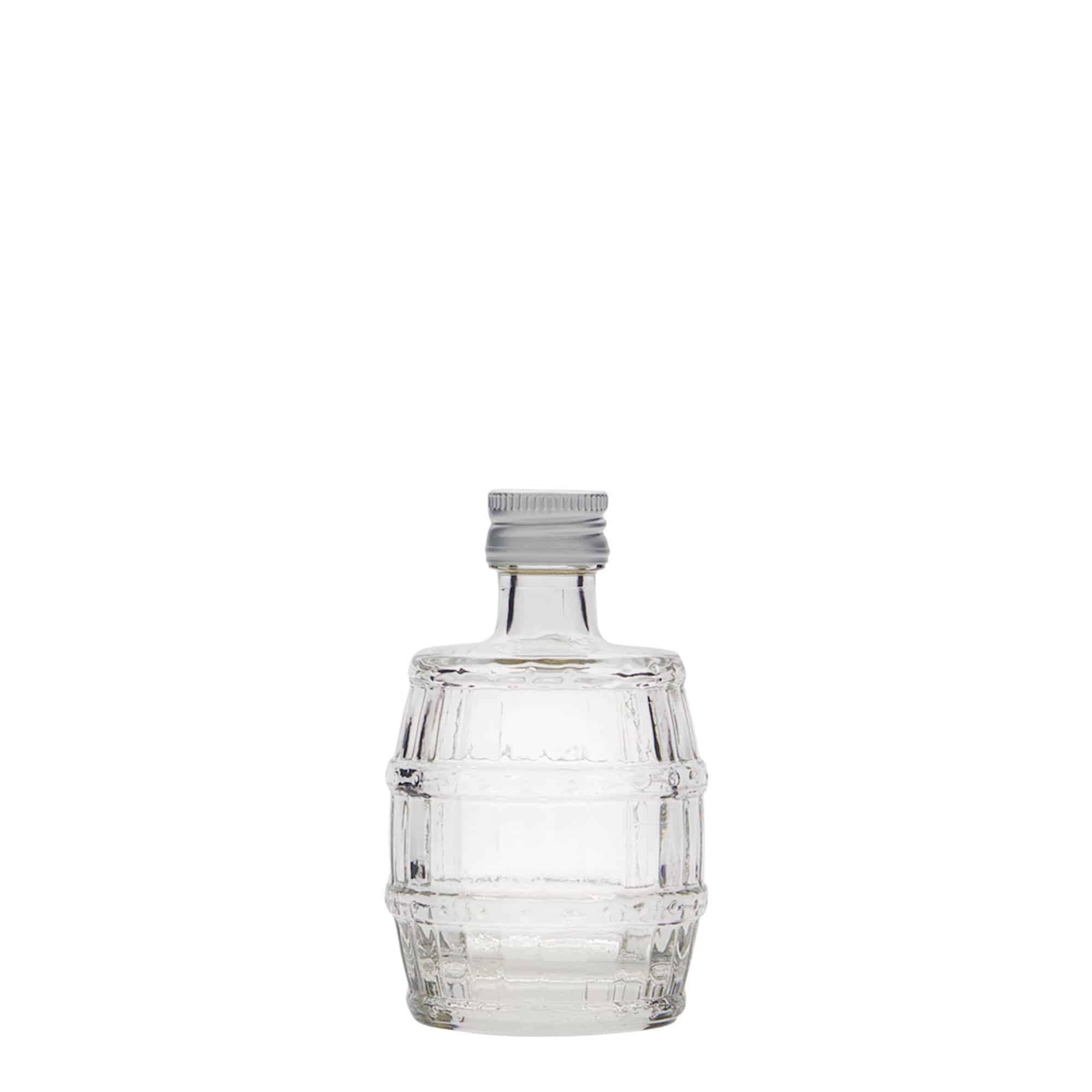 Γυάλινο μπουκάλι 'Βαρέλι' 50 ml, στόμιο: PP 18