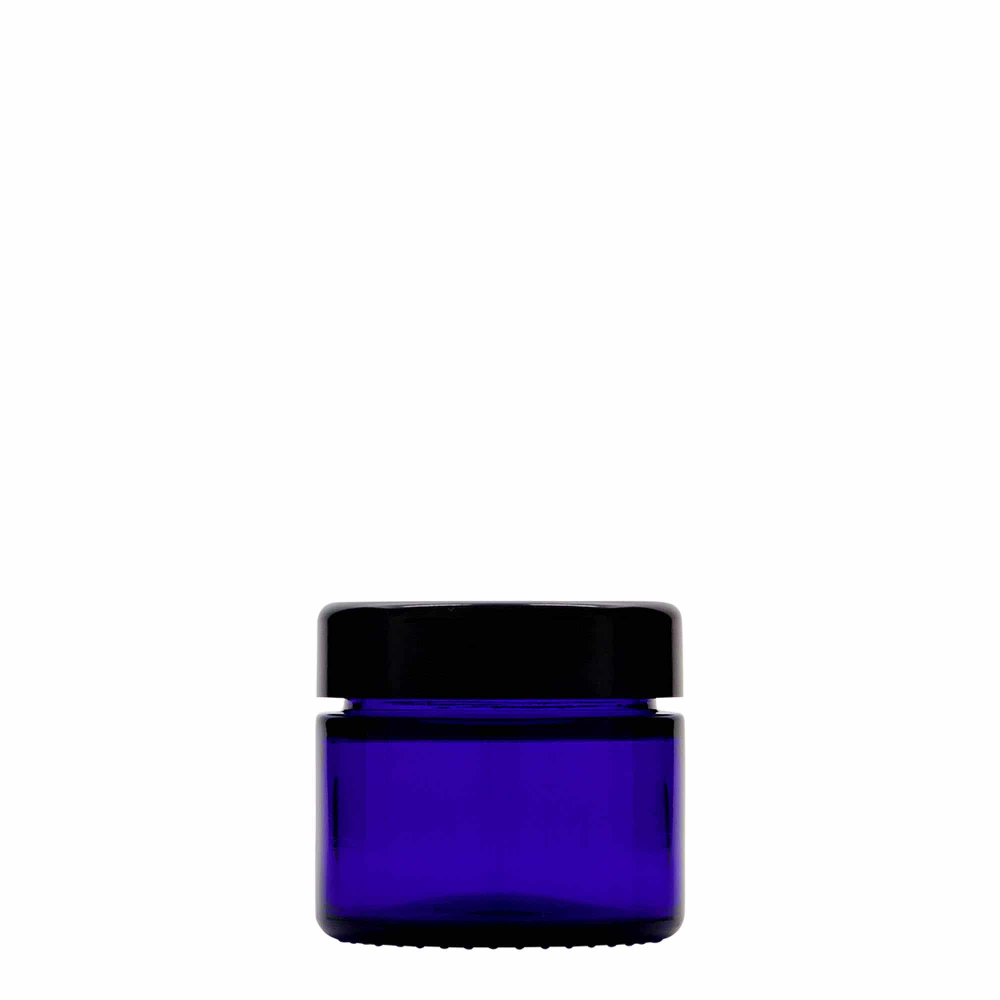 Βάζο για καλλυντικά 'Blue Edition' 50 ml, γυάλινο, μπλε ρουά, στόμιο: βιδωτό πώμα