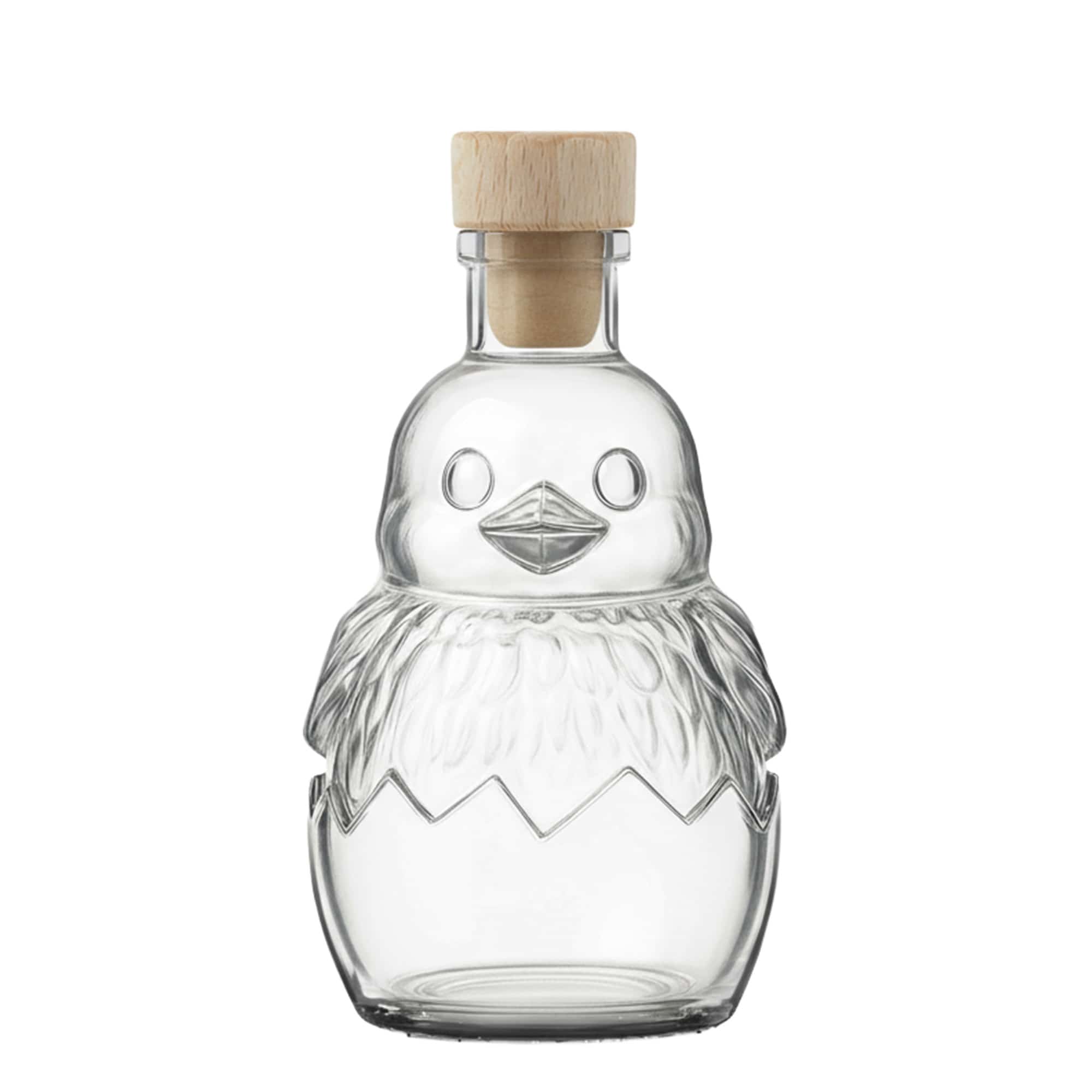 200 ml Glasflasche 'Küken', Mündung: Kork