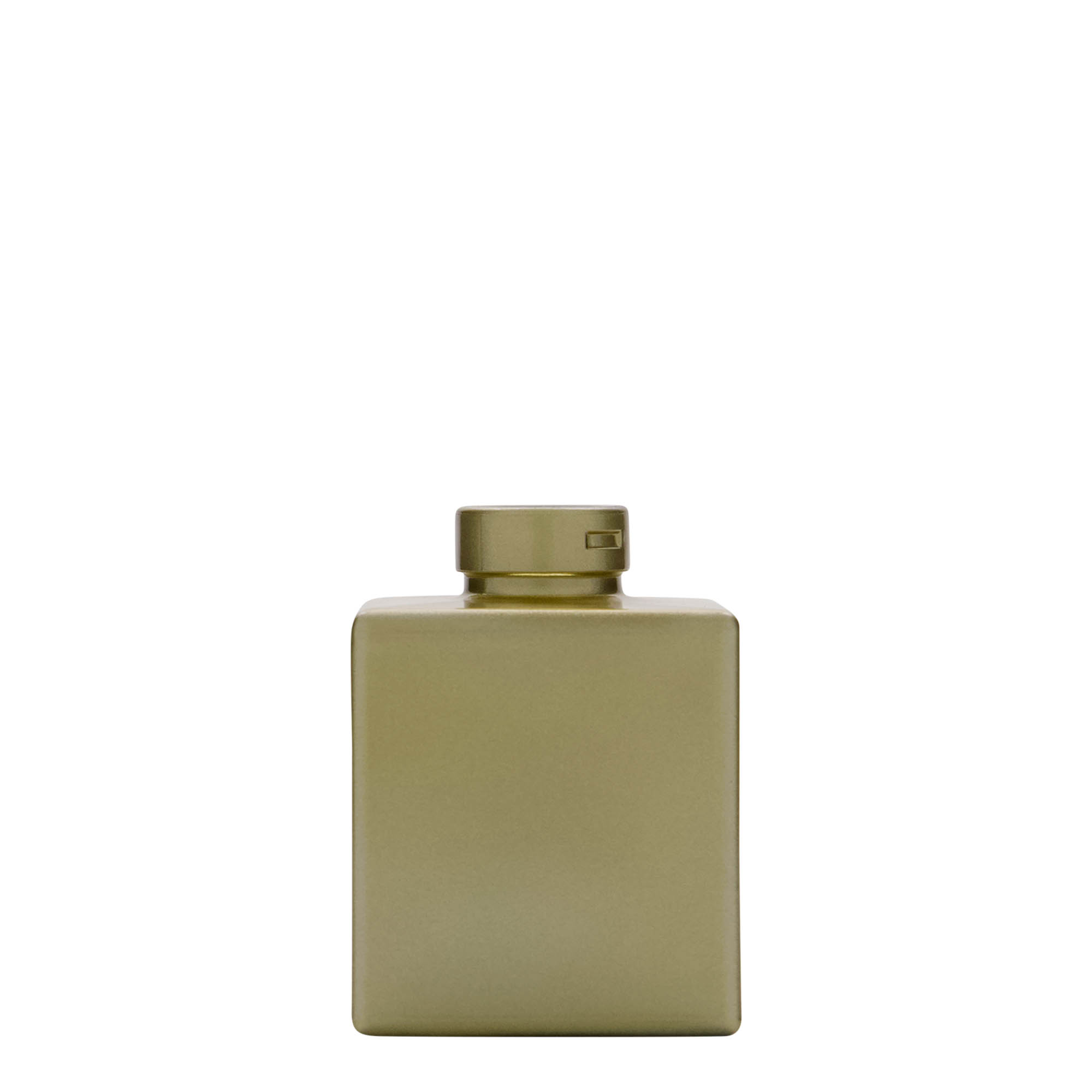 Γυάλινο μπουκάλι 'Cube' 100 ml, τετράγωνο, χρυσό, στόμιο: φελλός
