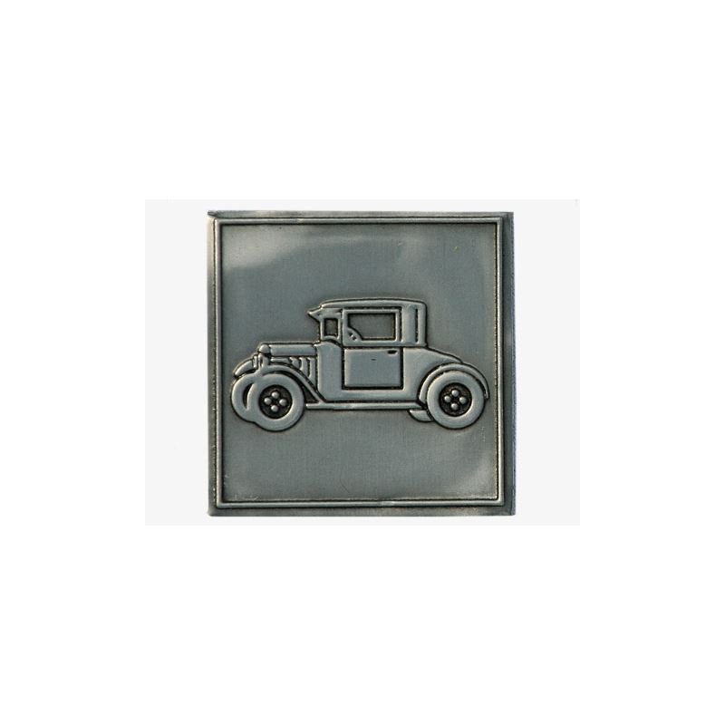 Μεταλλική ετικέτα 'Oldtimer', τετράγωνη, μεταλλική, ασημί