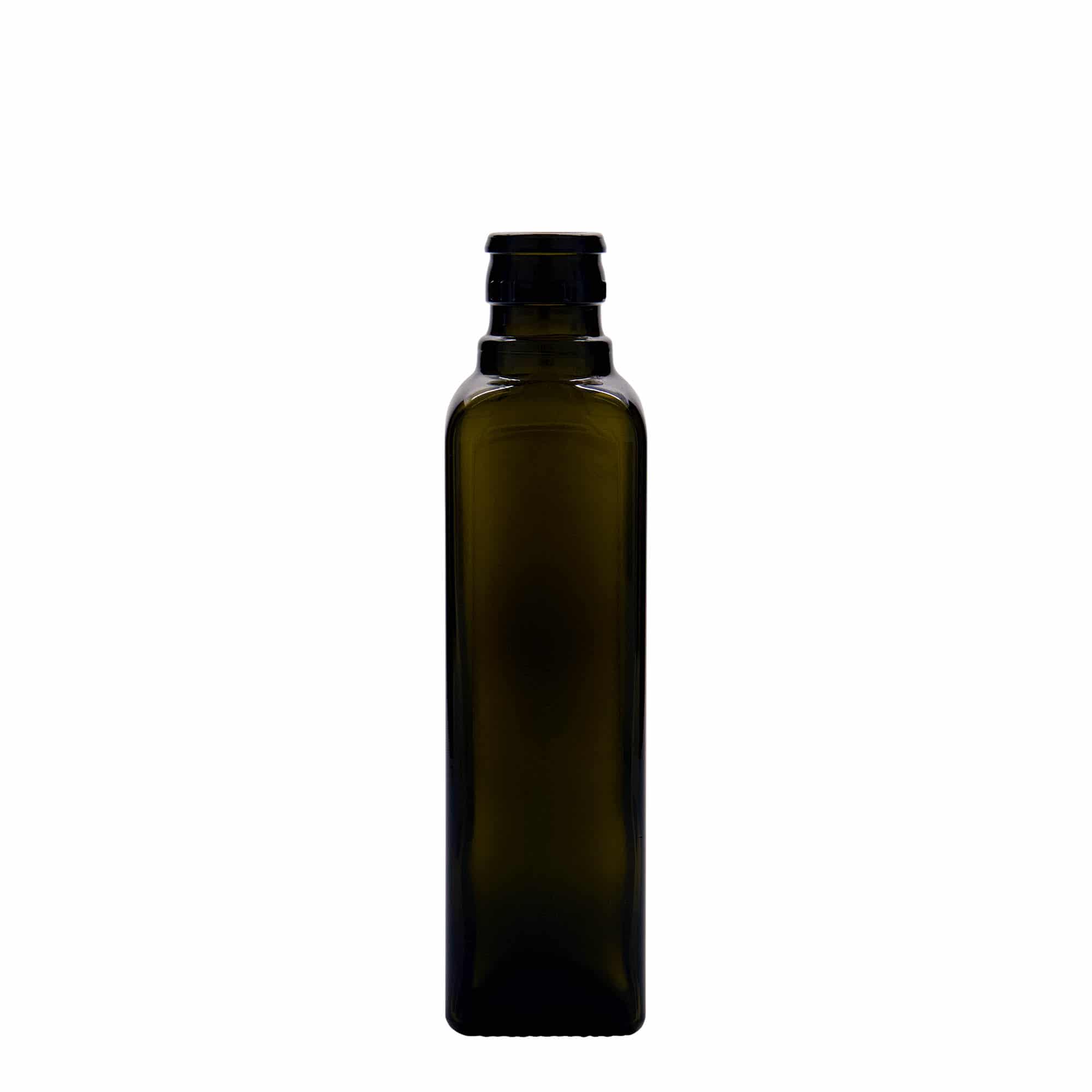 Μπουκάλι για ξίδι/λάδι 'Quadra' 250 ml, γυάλινο, τετράγωνο, πράσινο αντικέ, στόμιο: DOP Μπουκάλι για ξίδι/λάδι 'Quadra' 250 ml, γυάλινο, τετράγωνο, πράσινο αντικέ, στόμιο: DOP