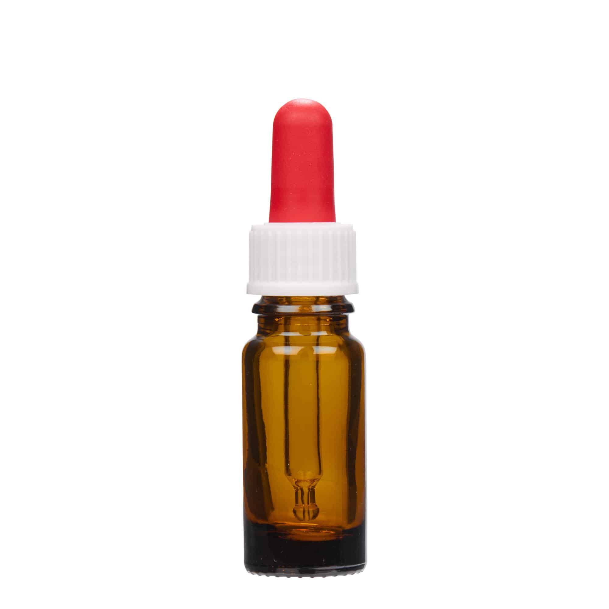 Μπουκάλι φαρμάκου με σταγονόμετρο 10 ml, γυάλινο, καφέ, στόμιο: DIN 18