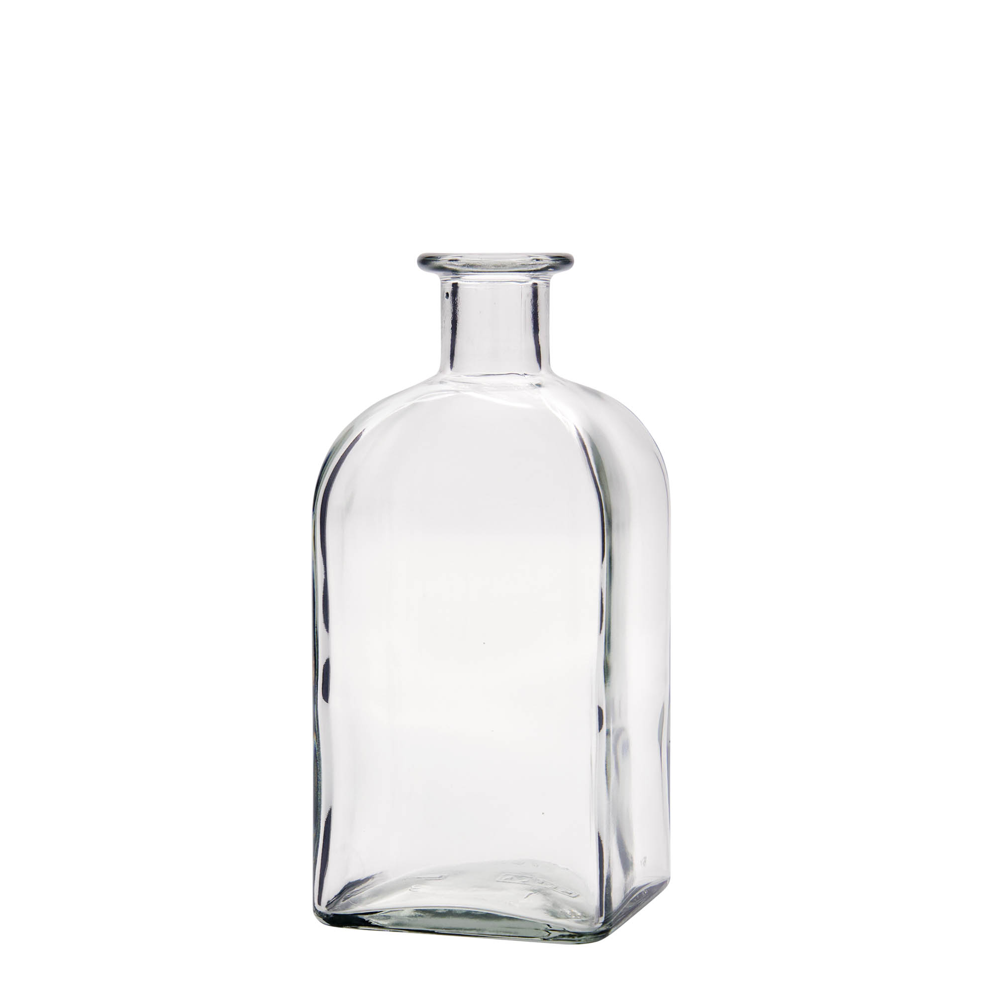 Γυάλινο μπουκάλι φαρμακείου 'Carré' 500 ml, τετράγωνο, στόμιο: φελλός