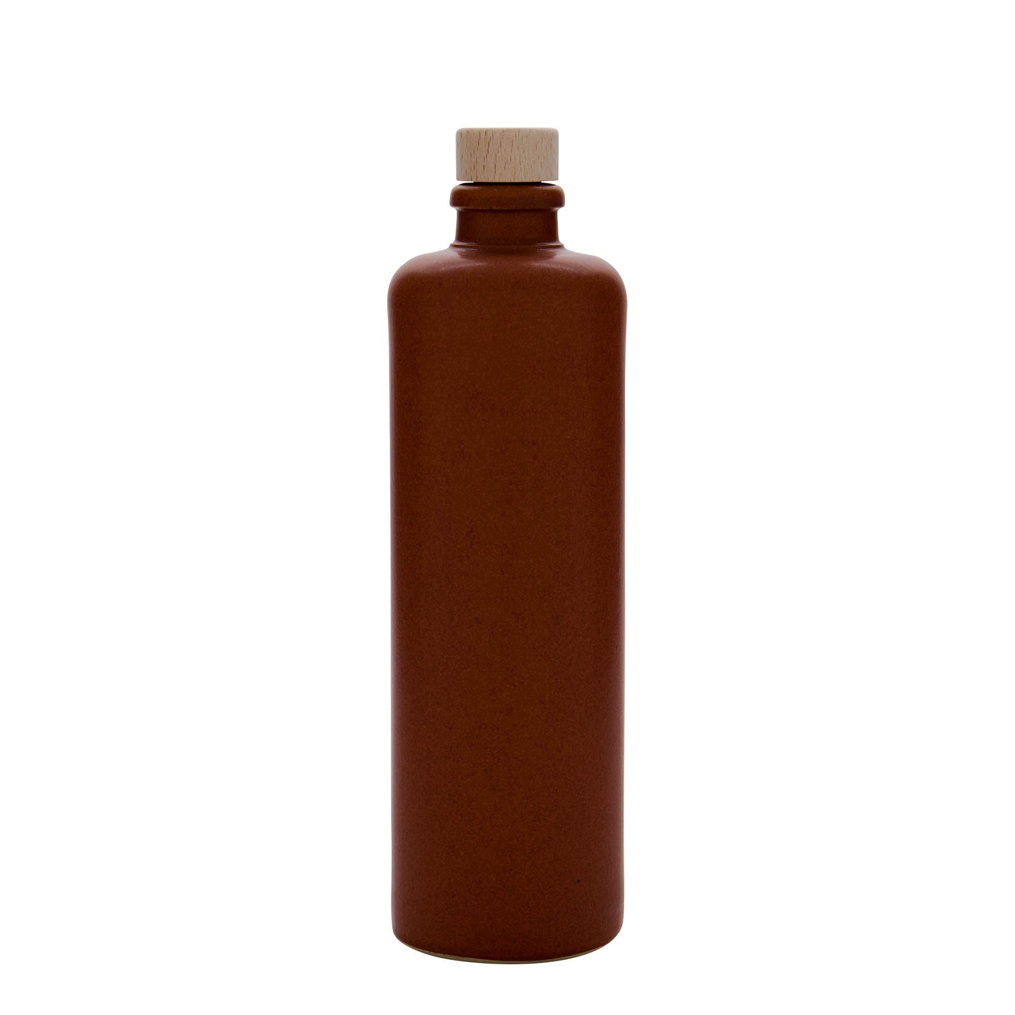 Κεραμικό μπουκάλι 500 ml, κεραμικό, κόκκινο-καφέ, στόμιο: φελλός