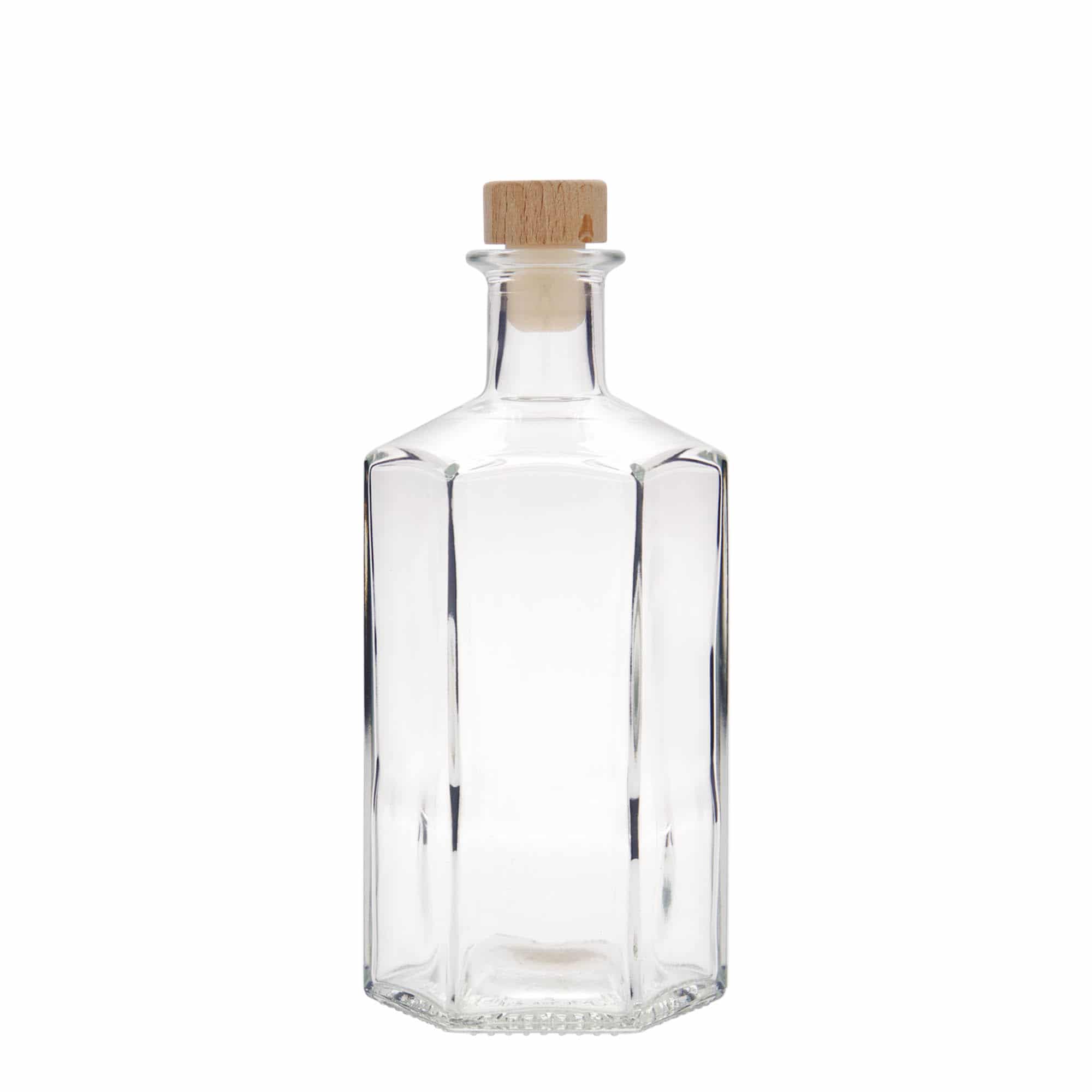 Γυάλινο μπουκάλι φαρμακείου 'Jimmy' 500 ml, εξάγωνο, στόμιο: φελλός