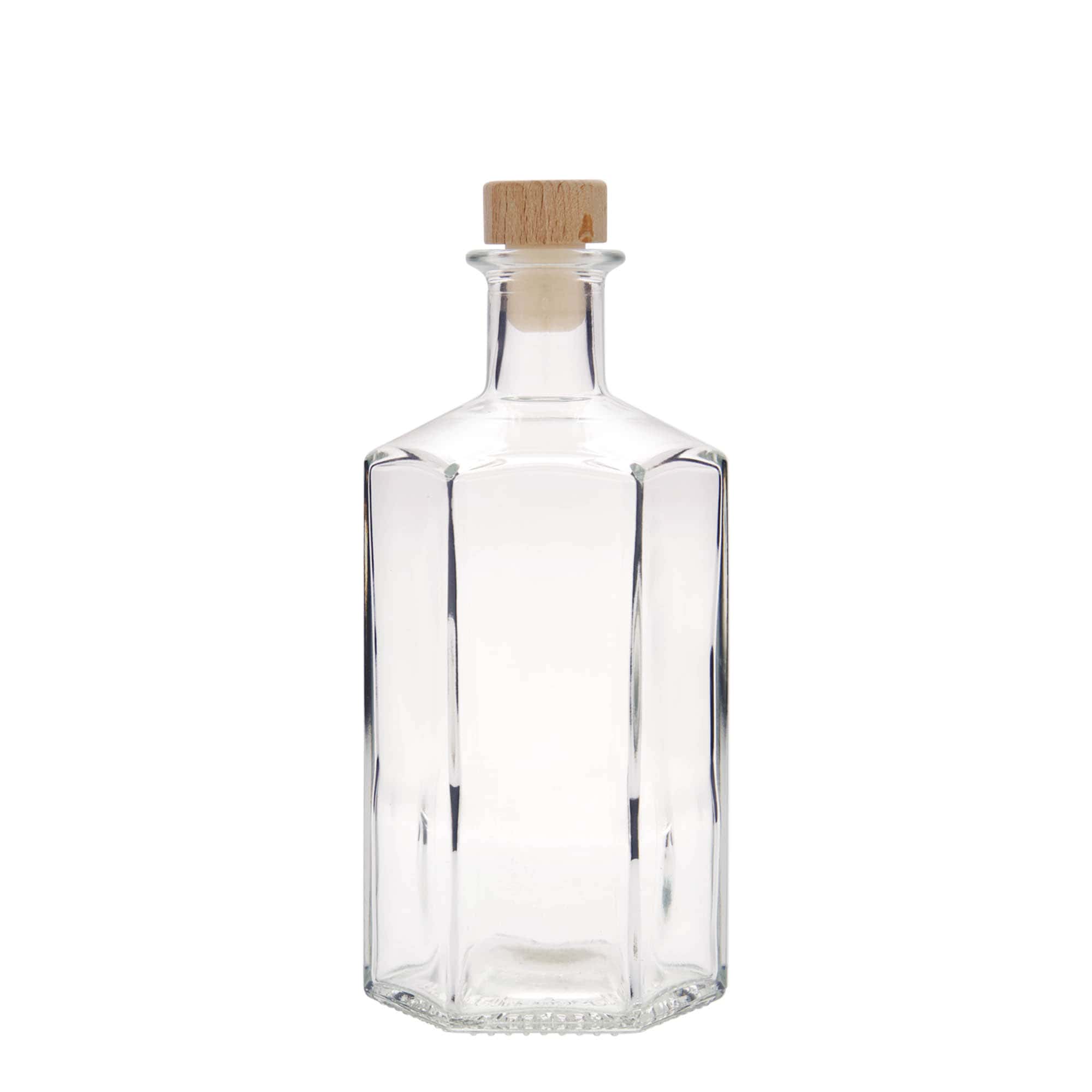 Γυάλινο μπουκάλι φαρμακείου 'Jimmy' 500 ml, εξάγωνο, στόμιο: φελλός