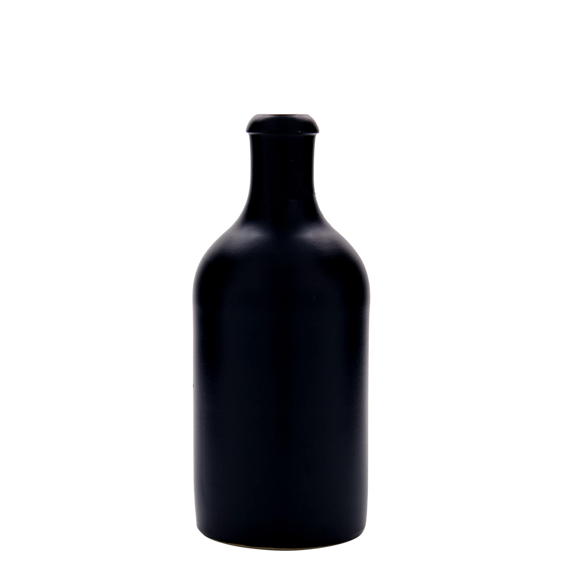 500 ml πιθάρι για κρασί, από πέτρινο σμάλτο, μαύρο, στόμιο: κλείσιμο με μεταλλικό κρίκο