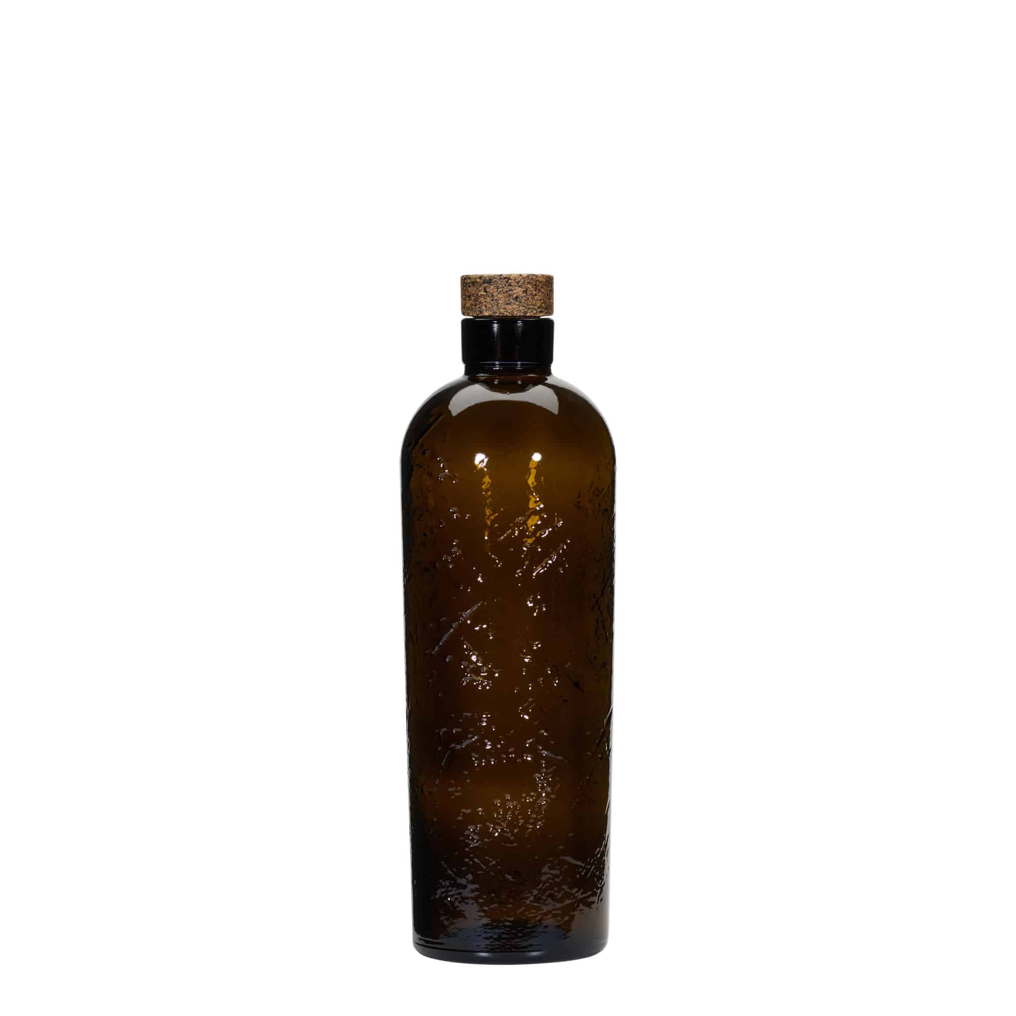 700 ml Άγρια Κατασκευασμένο Γυάλινο Μπουκάλι 'Natural', καφέ, Λαιμός: Φελλός