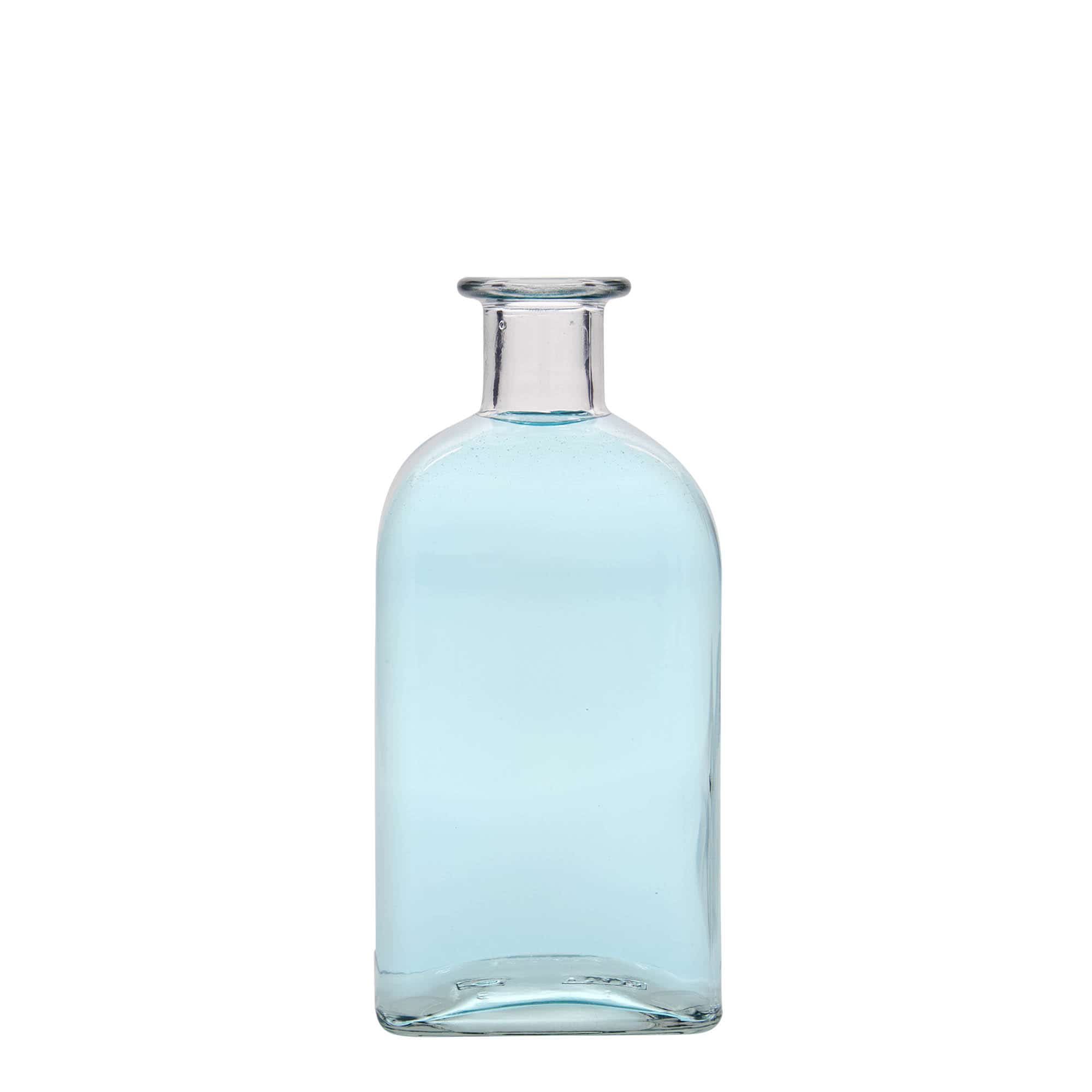 Γυάλινο μπουκάλι φαρμακείου 'Carré' 500 ml, τετράγωνο, στόμιο: φελλός