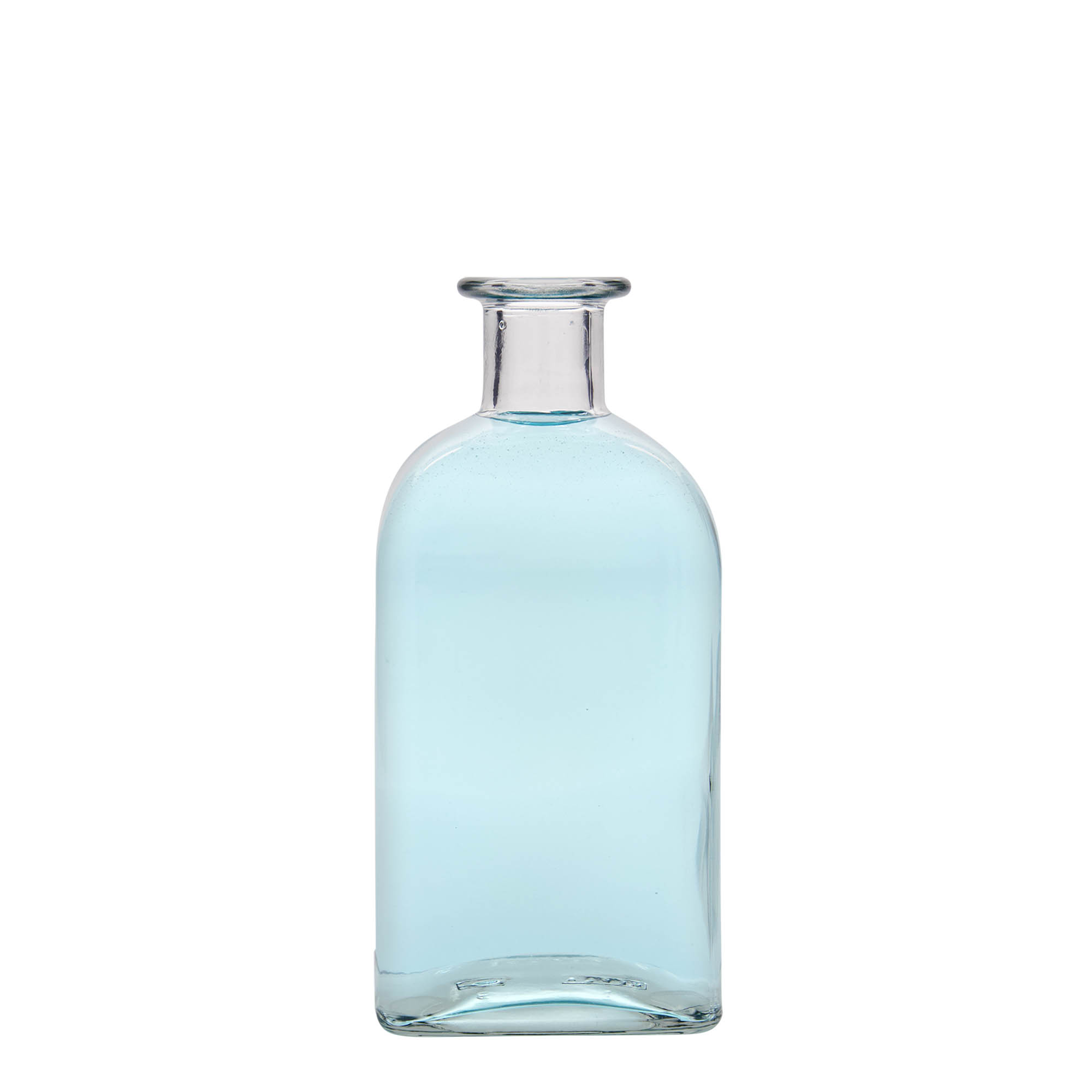 Γυάλινο μπουκάλι φαρμακείου 'Carré' 500 ml, τετράγωνο, στόμιο: φελλός