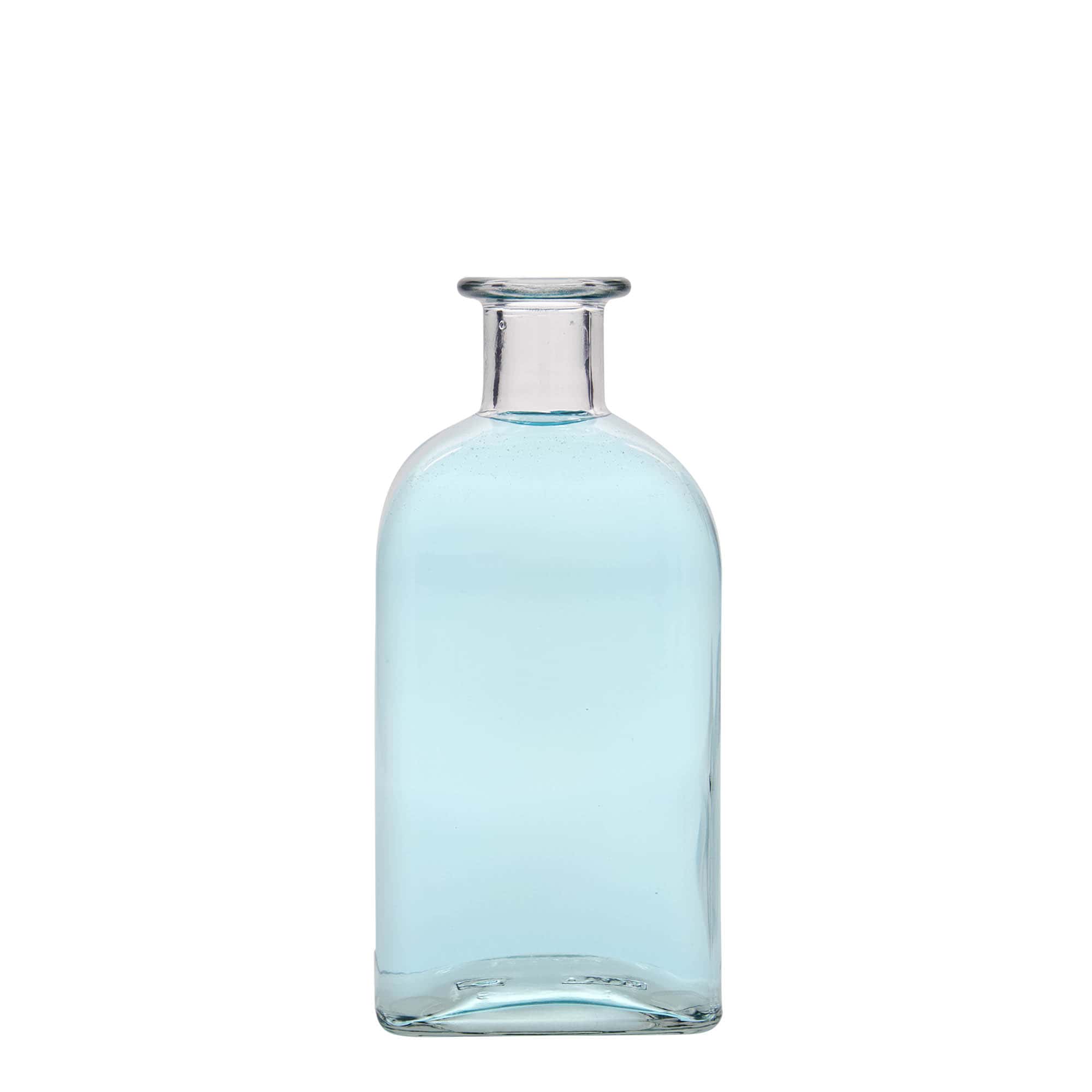 Γυάλινο μπουκάλι φαρμακείου 'Carré' 500 ml, τετράγωνο, στόμιο: φελλός