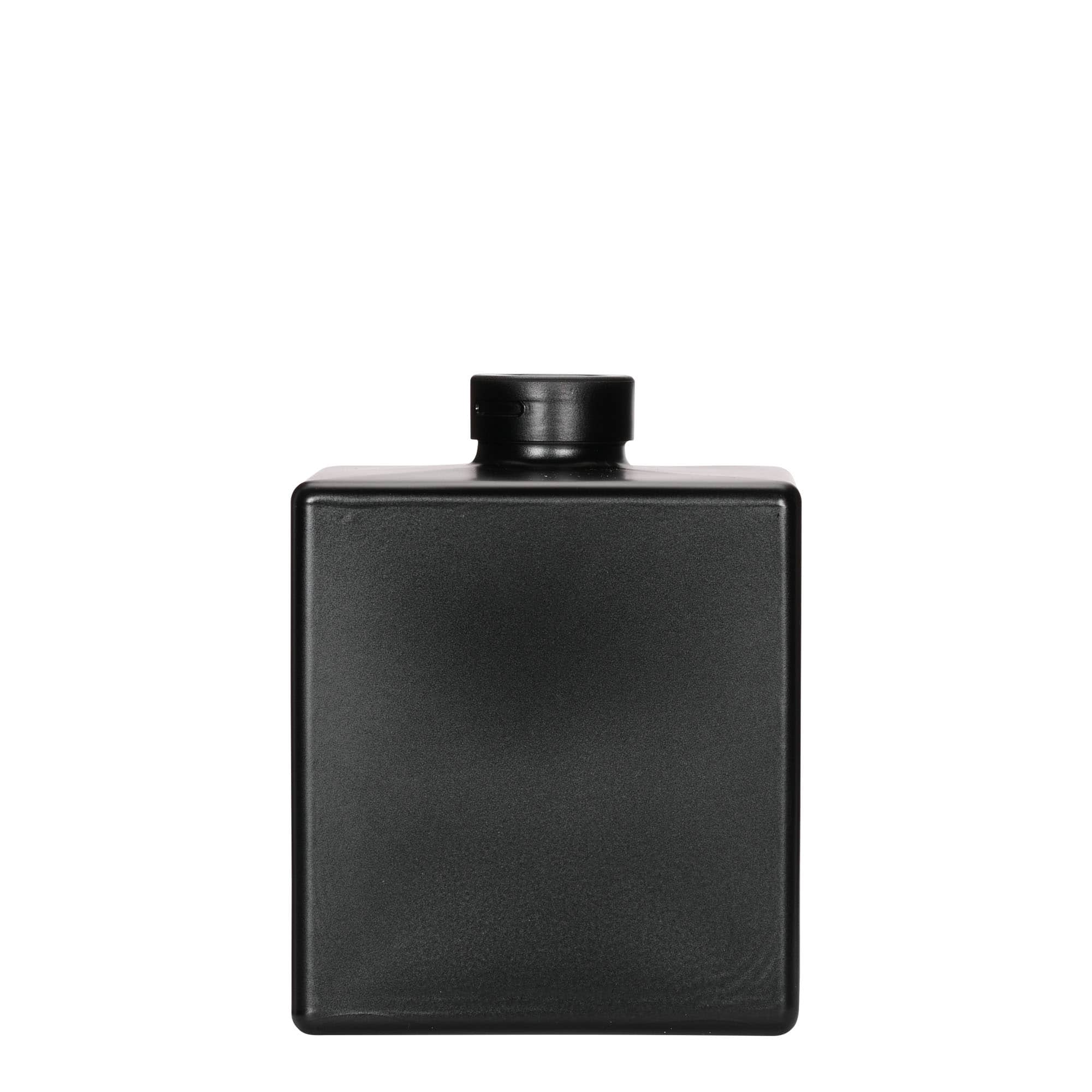 Γυάλινο μπουκάλι 'Cube' 500 ml, τετράγωνο, μαύρο, στόμιο: φελλός Γυάλινο μπουκάλι 'Cube' 500 ml, τετράγωνο, μαύρο, στόμιο: φελλός