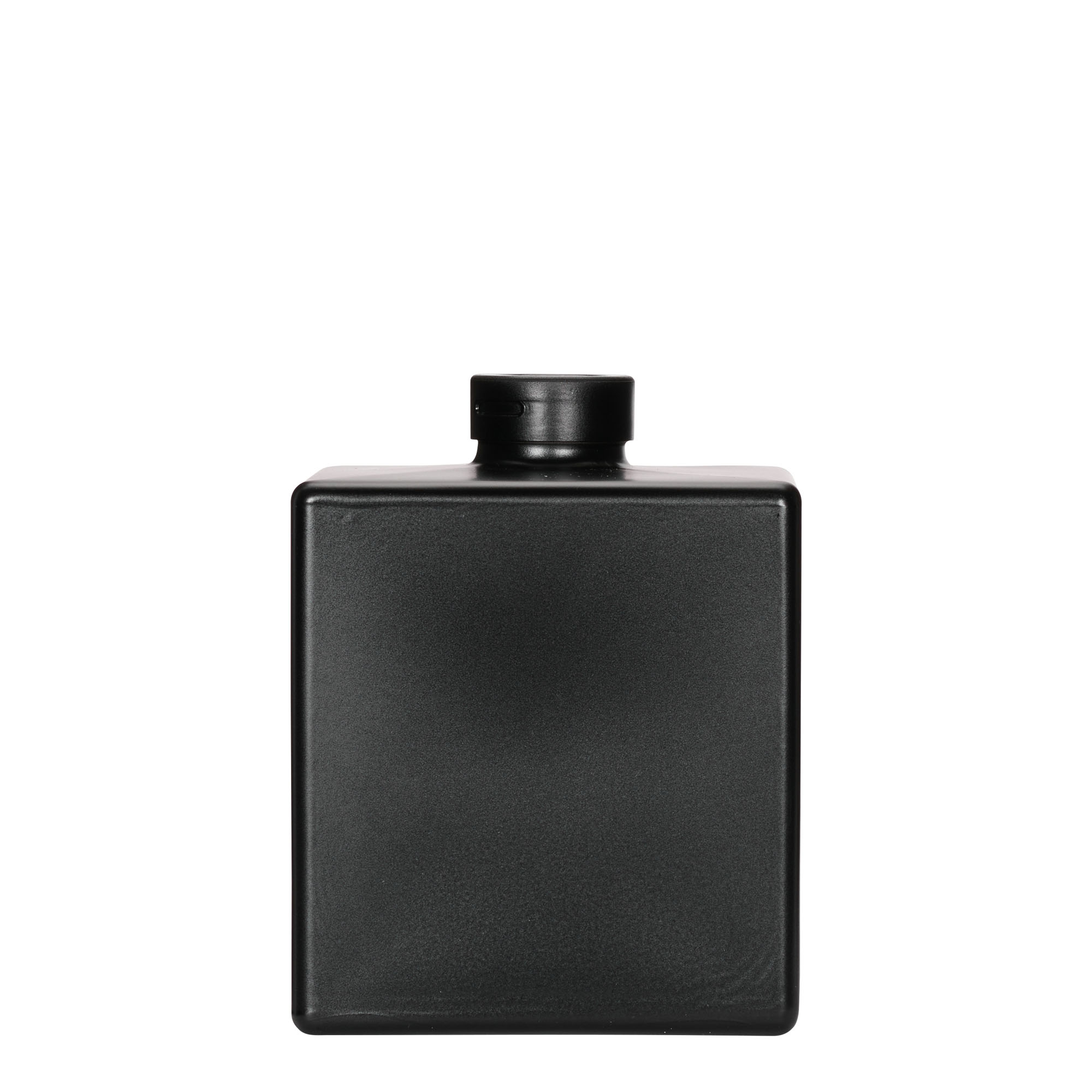 Γυάλινο μπουκάλι 'Cube' 500 ml, τετράγωνο, μαύρο, στόμιο: φελλός