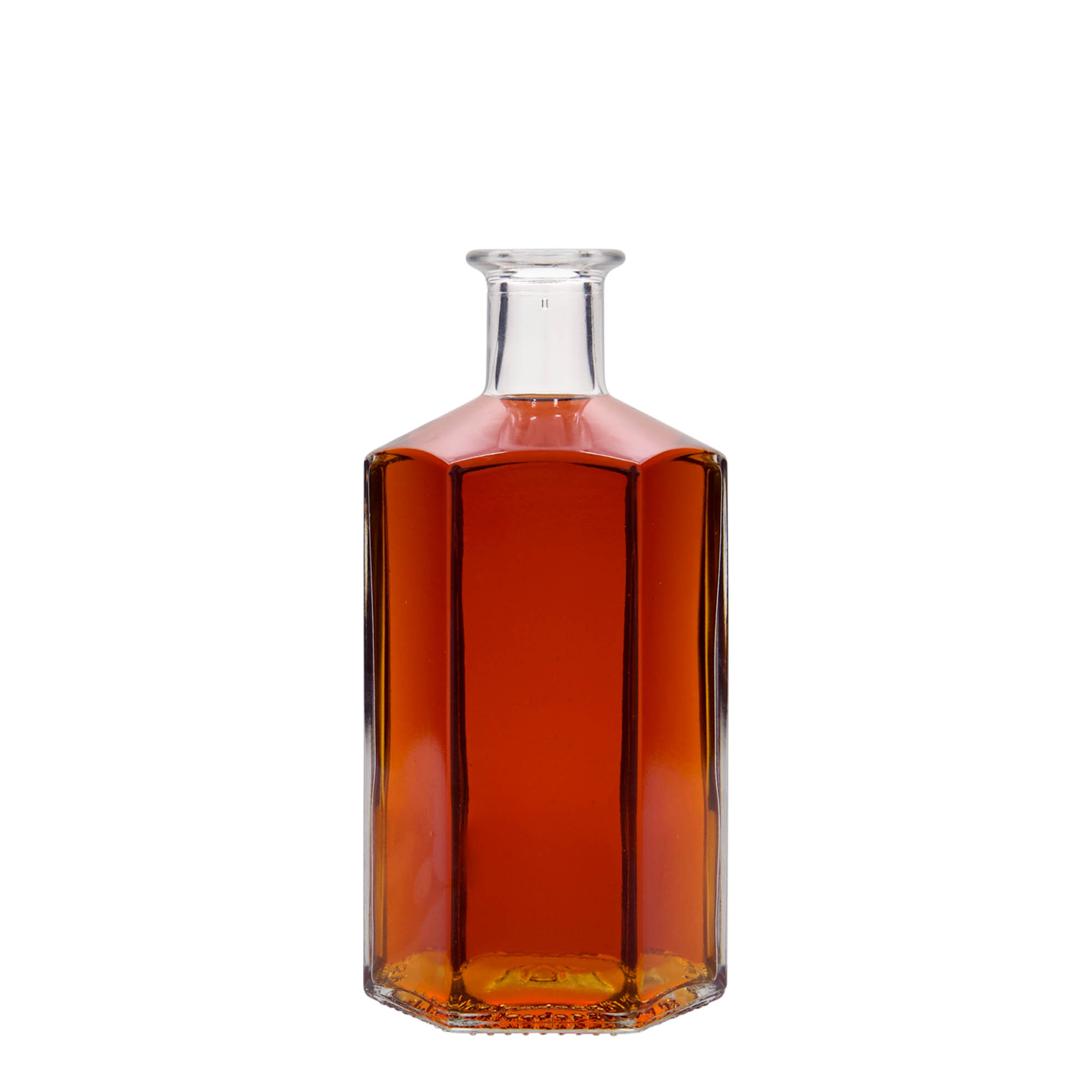 Γυάλινο μπουκάλι φαρμακείου 'Jimmy' 500 ml, εξάγωνο, στόμιο: φελλός