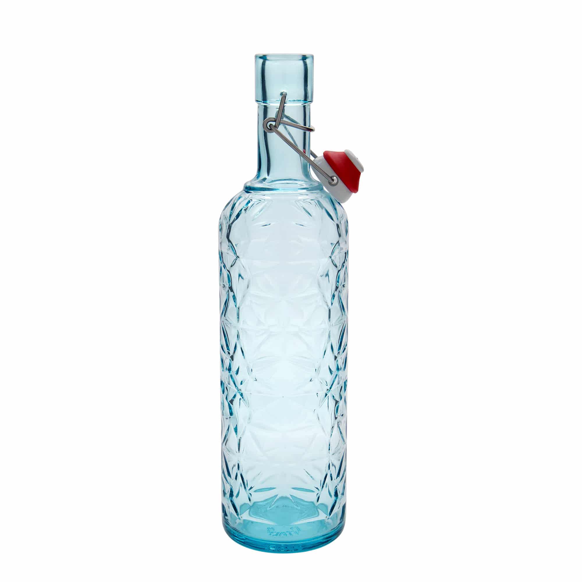 1.000 ml γυάλινο μπουκάλι 'Oriente', γαλάζιο, στόμιο: κλείσιμο με μανταλάκι
