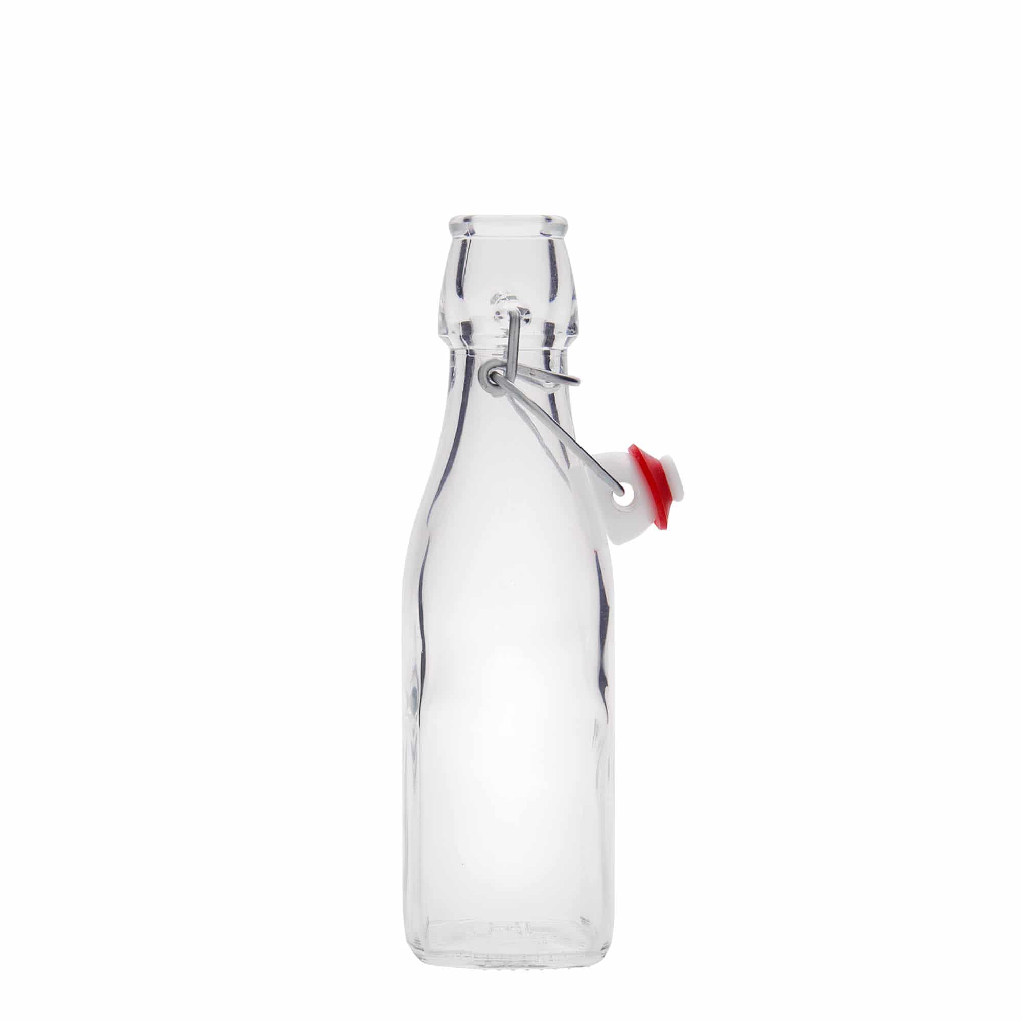 Γυάλινο μπουκάλι 'Swing' 250 ml, τετράγωνο, στόμιο: μηχανικό πώμα