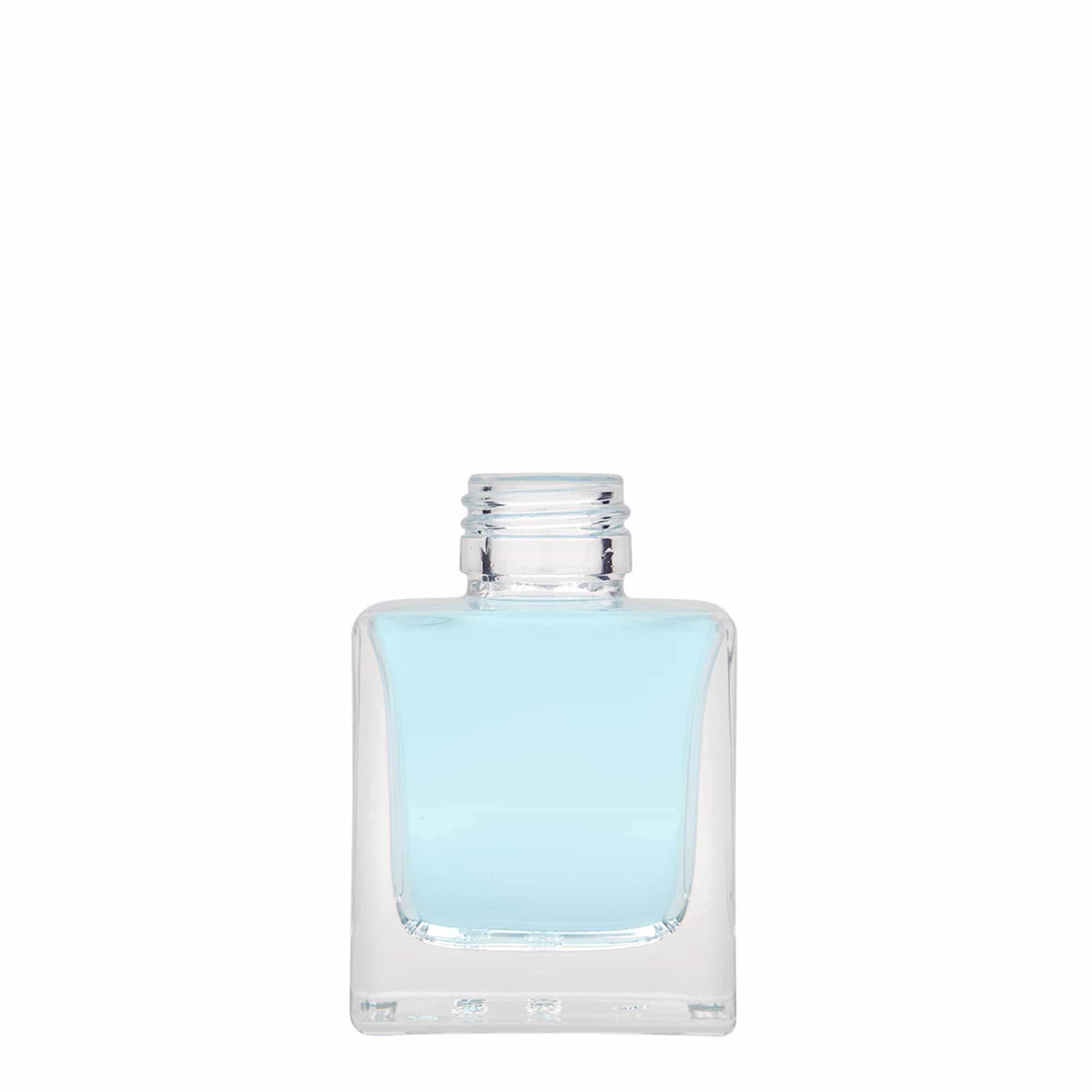 Γυάλινο μπουκάλι 'Cube' 100 ml, τετράγωνο, στόμιο: PP 28