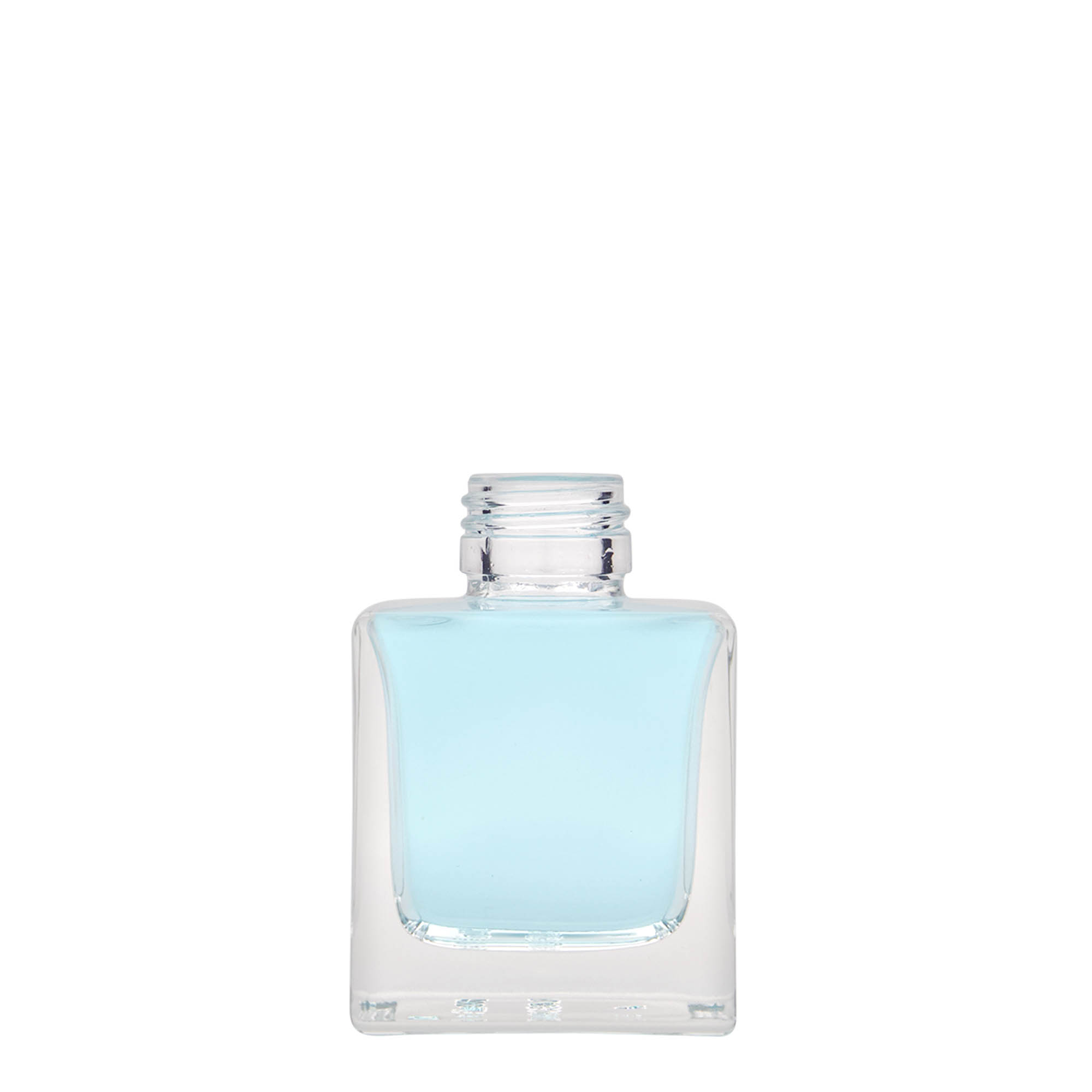 Γυάλινο μπουκάλι 'Cube' 100 ml, τετράγωνο, στόμιο: PP 28