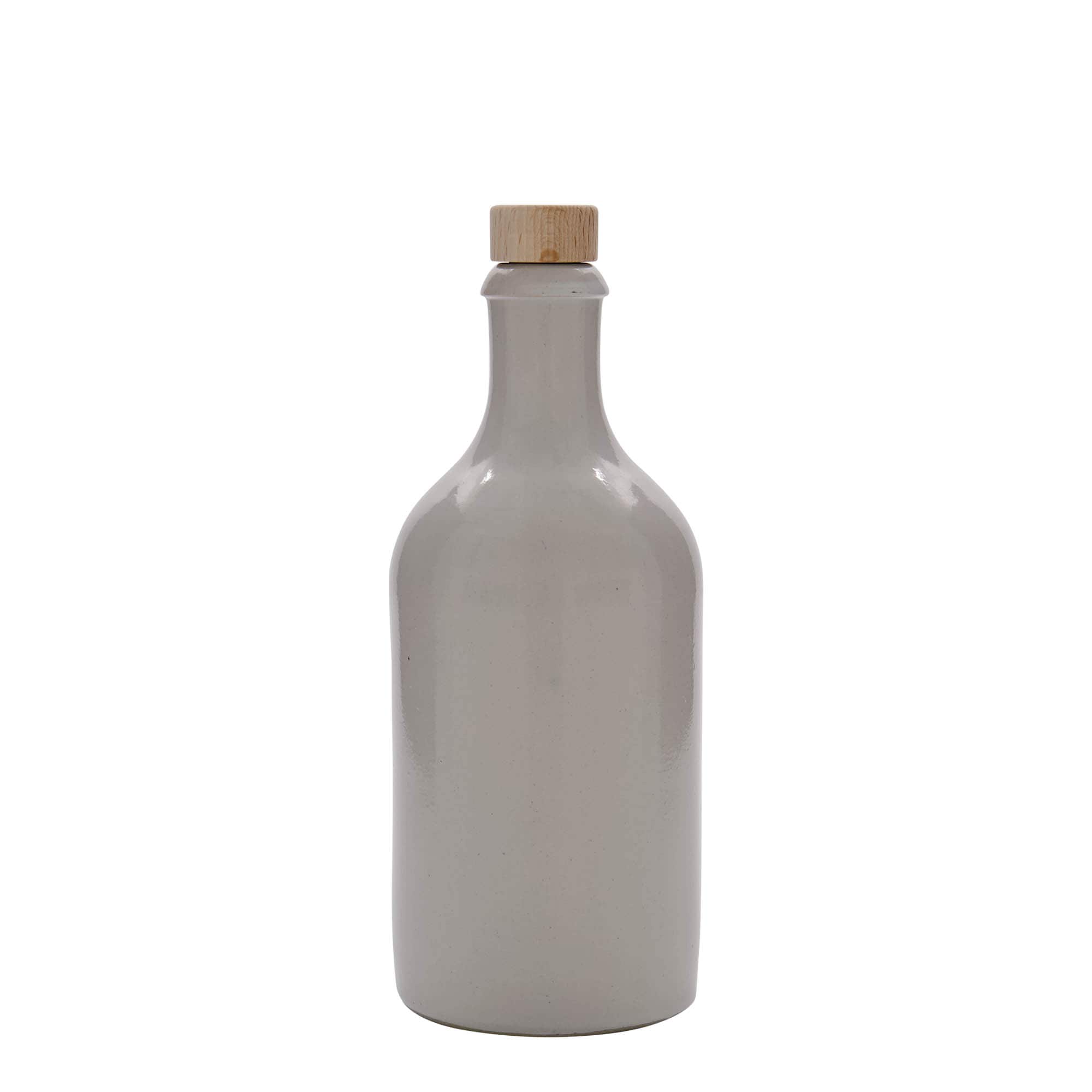 Κεραμικό μπουκάλι 500 ml, κεραμικό, λευκό, στόμιο: φελλός