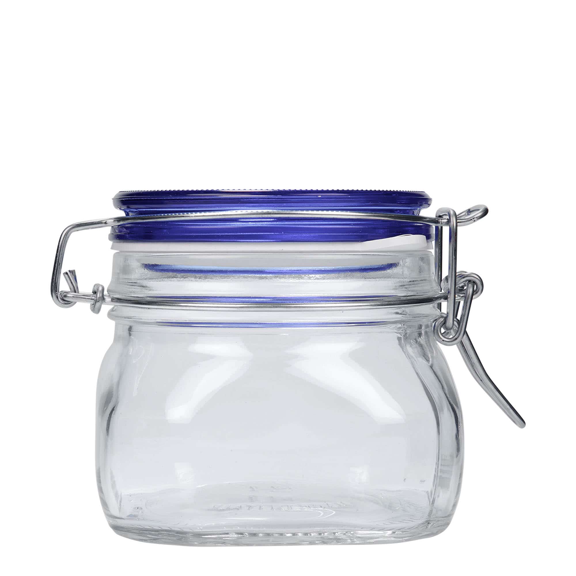 Βάζο με καπάκι με κλιπ 'Fido' Blue Top 500 ml, τετράγωνο, στόμιο: καπάκι με κλιπ Βάζο με καπάκι με κλιπ 'Fido' Blue Top 500 ml, τετράγωνο, στόμιο: καπάκι με κλιπ