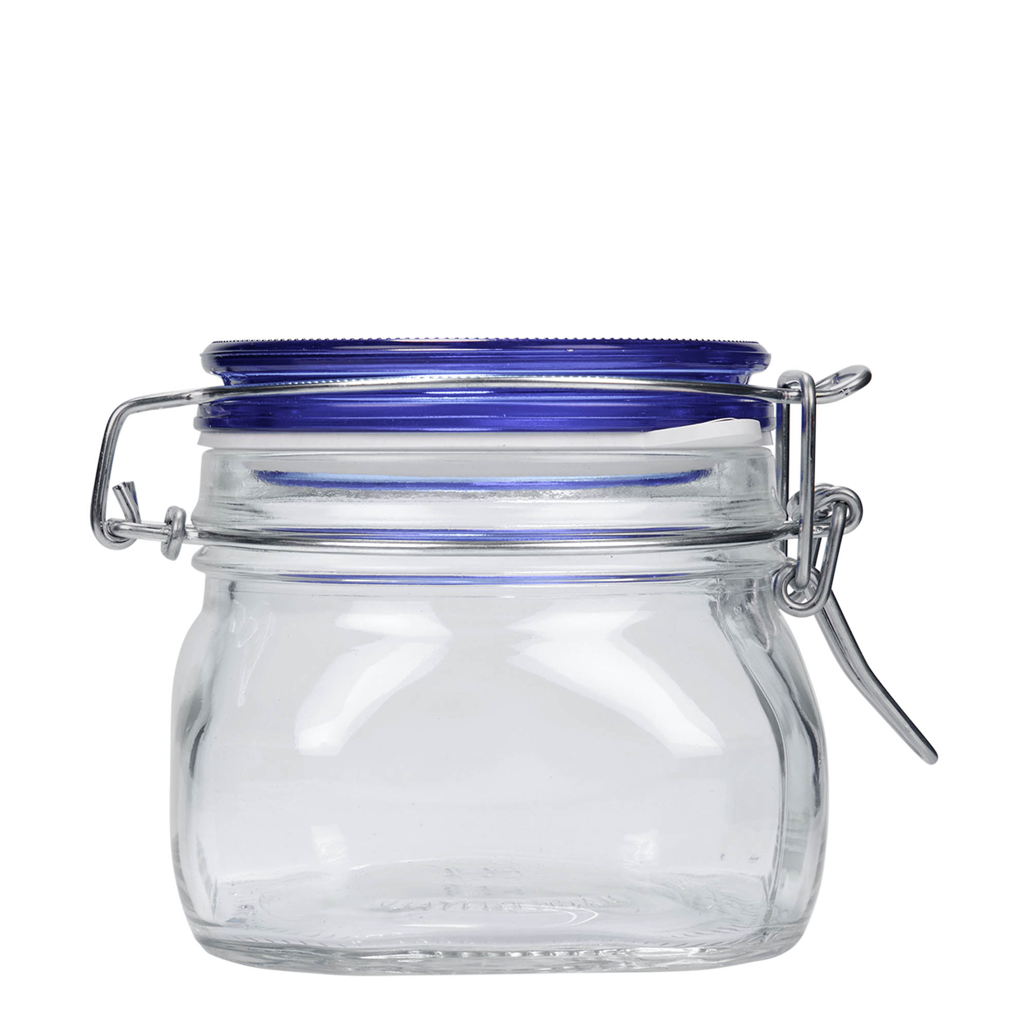 Βάζο με καπάκι με κλιπ 'Fido' Blue Top 500 ml, τετράγωνο, στόμιο: καπάκι με κλιπ Βάζο με καπάκι με κλιπ 'Fido' Blue Top 500 ml, τετράγωνο, στόμιο: καπάκι με κλιπ