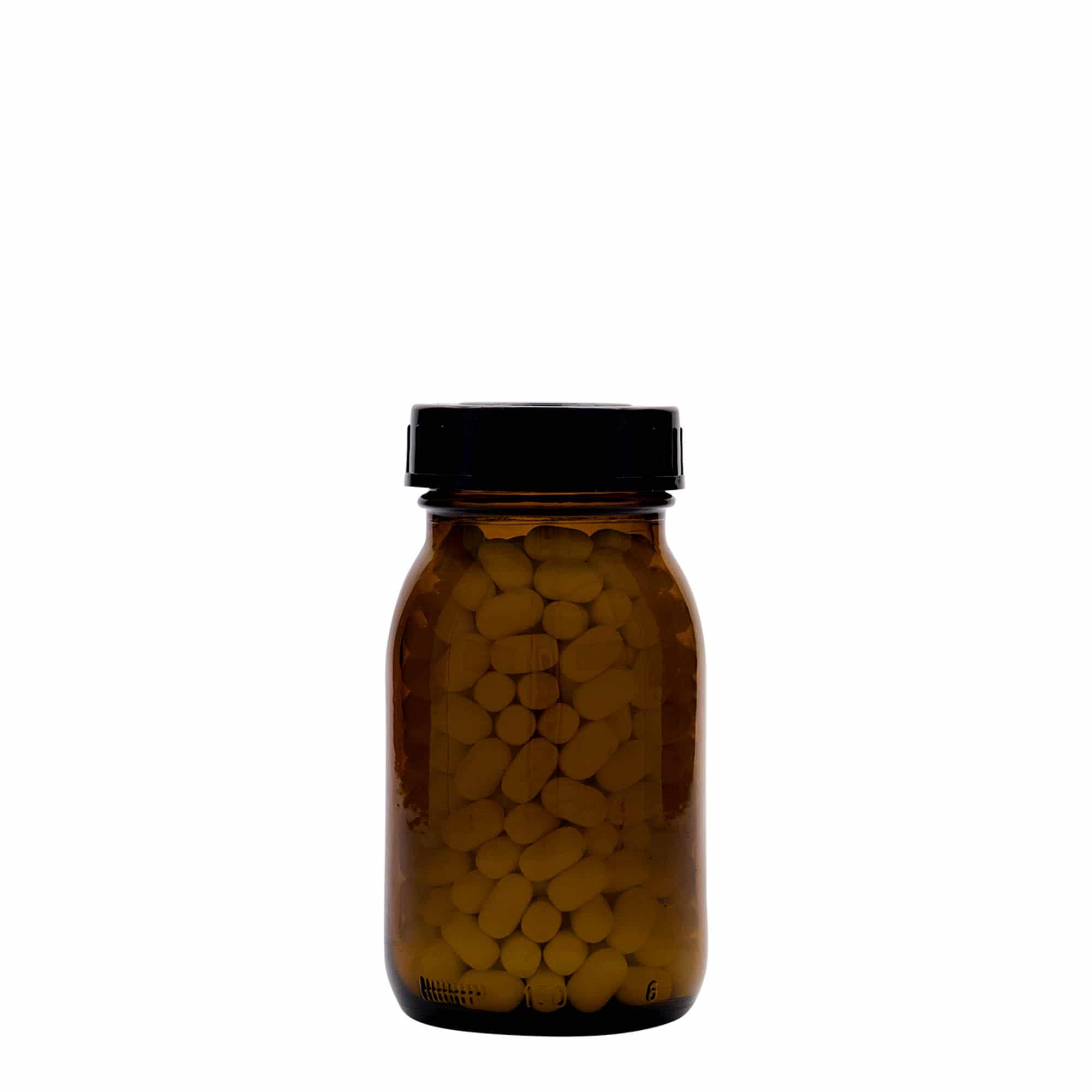 150 ml γυάλινο βάζο με φαρδύ λαιμό, καφέ, στόμιο: DIN 45